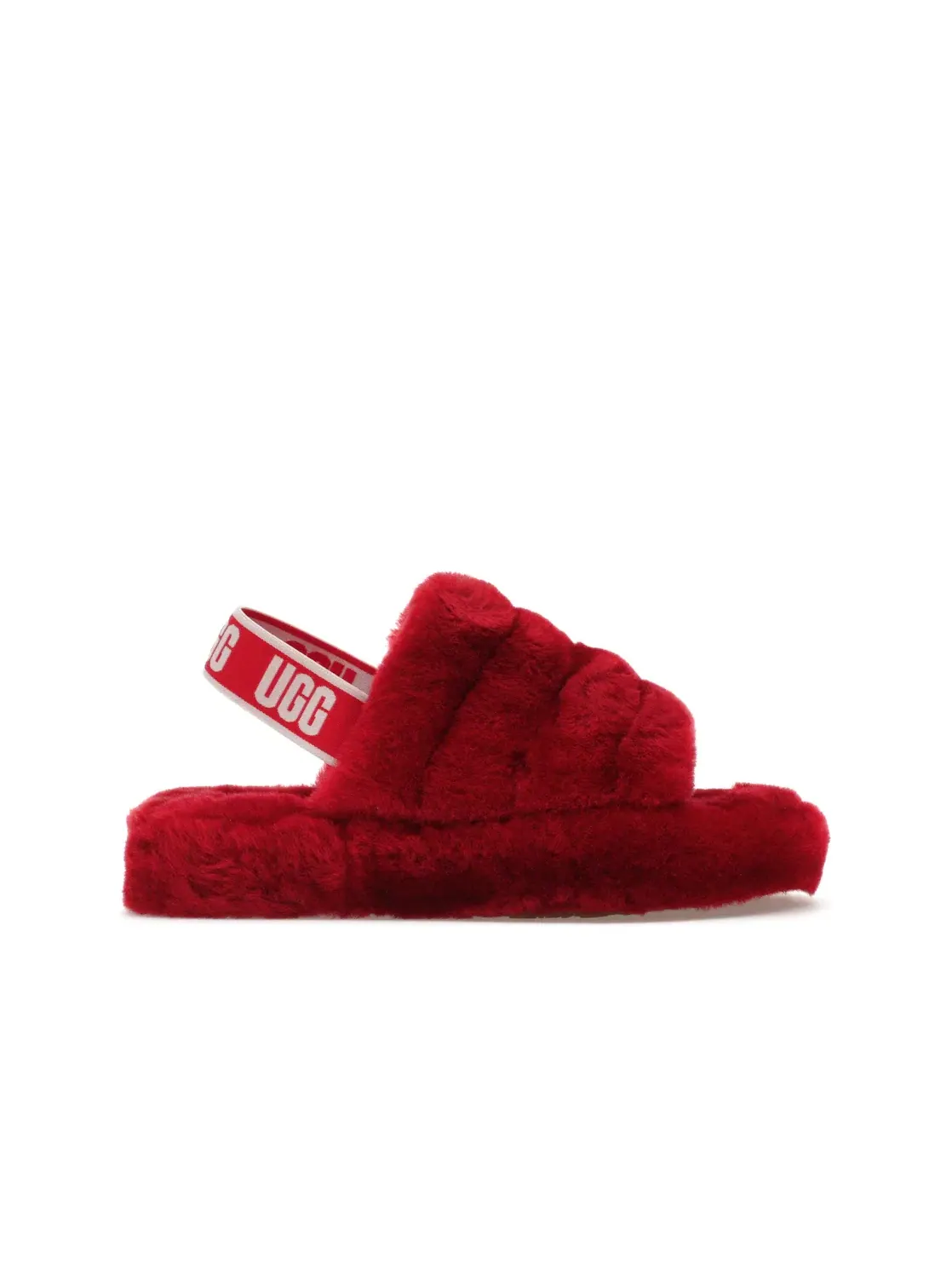 Шлепанцы детские UGG Fluff Yeah Slide — изображение 1 из 4, красный