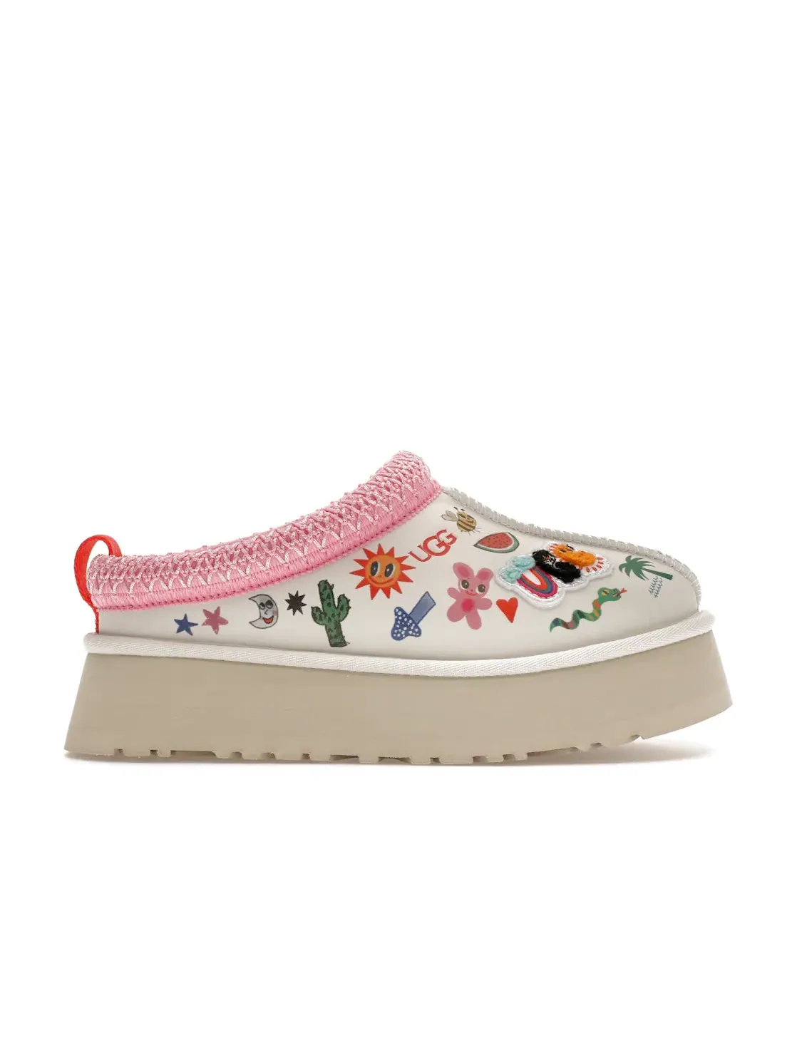 Тапочки женские UGG Tazz Humberto Cruz Pop Sketch — изображение 1 из 4, белый/розовый