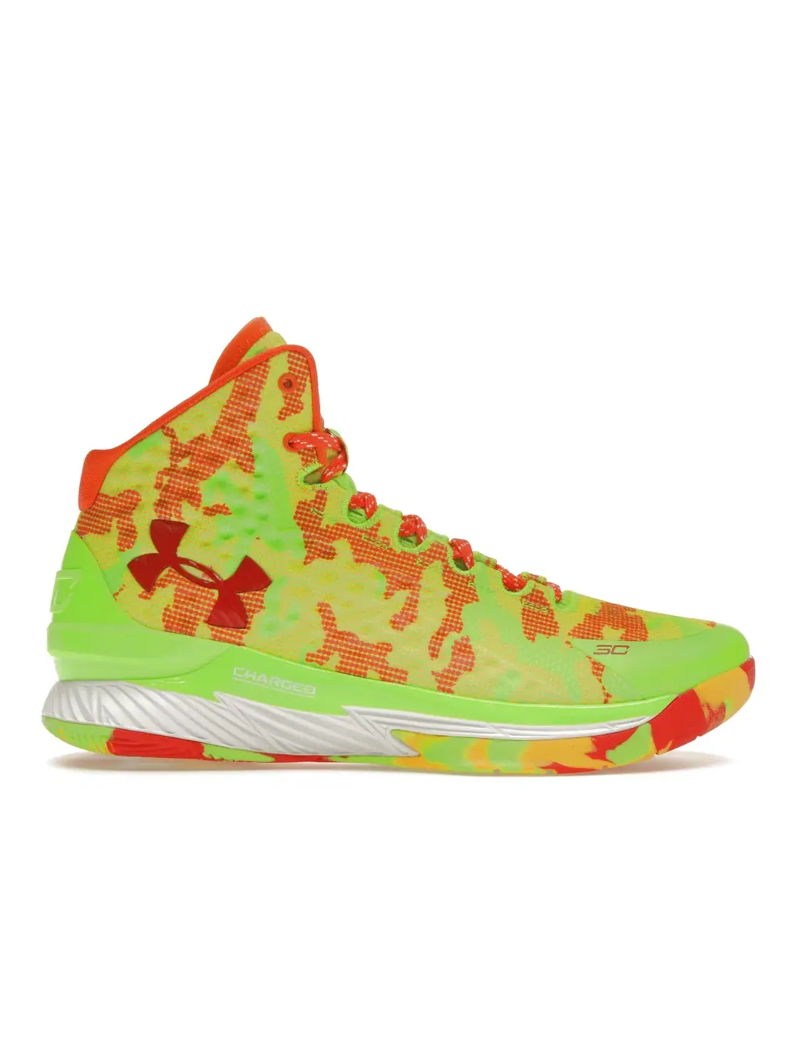 Мужские кроссовки для баскетбола Under Armour Curry 1 Candy Reign — изображение 1 из 4, зеленый оранжевый