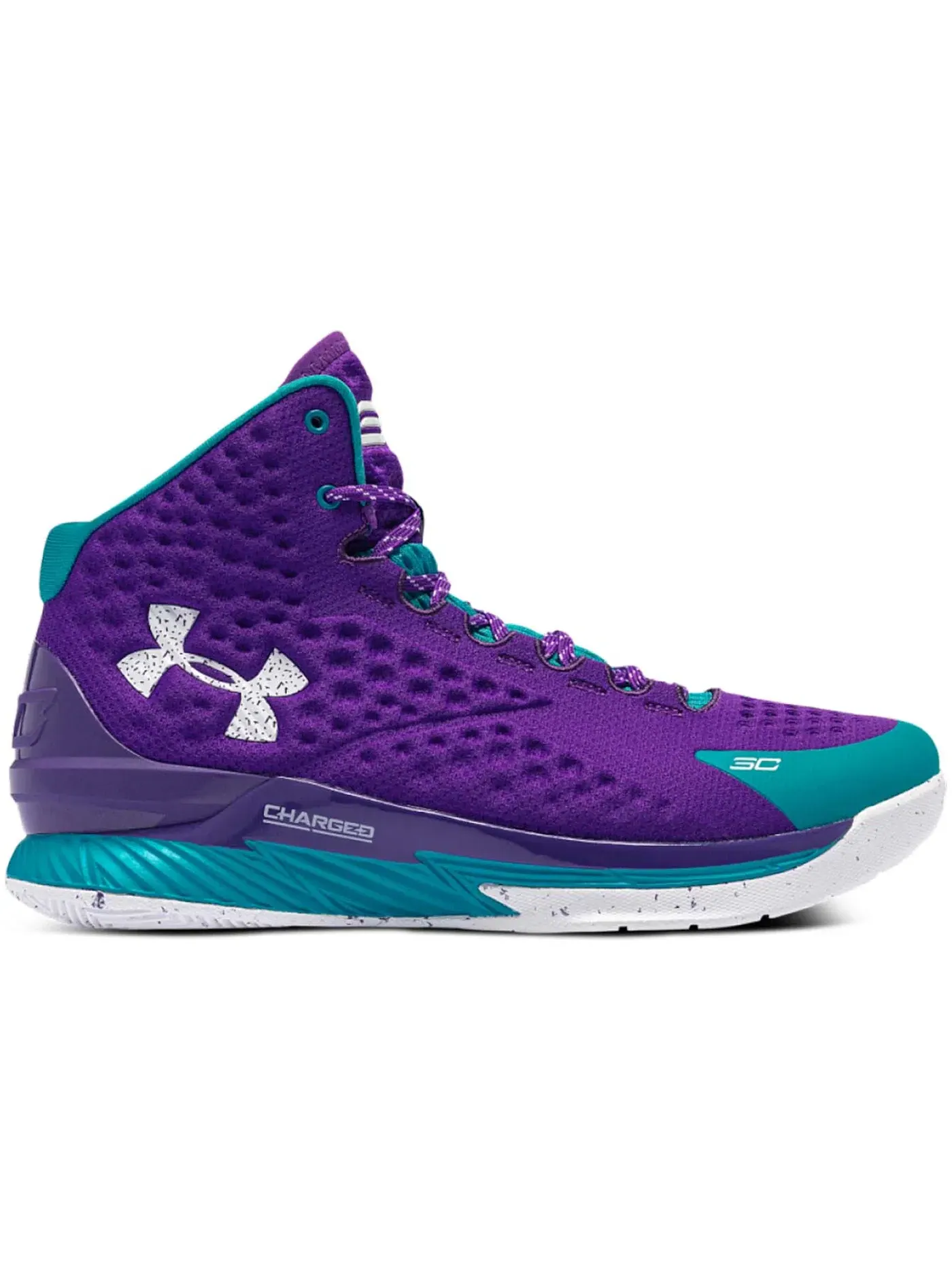 Мужские кроссовки для баскетбола Under Armour Curry 1 Retro — изображение 1 из 1, фиолетовый/голубой
