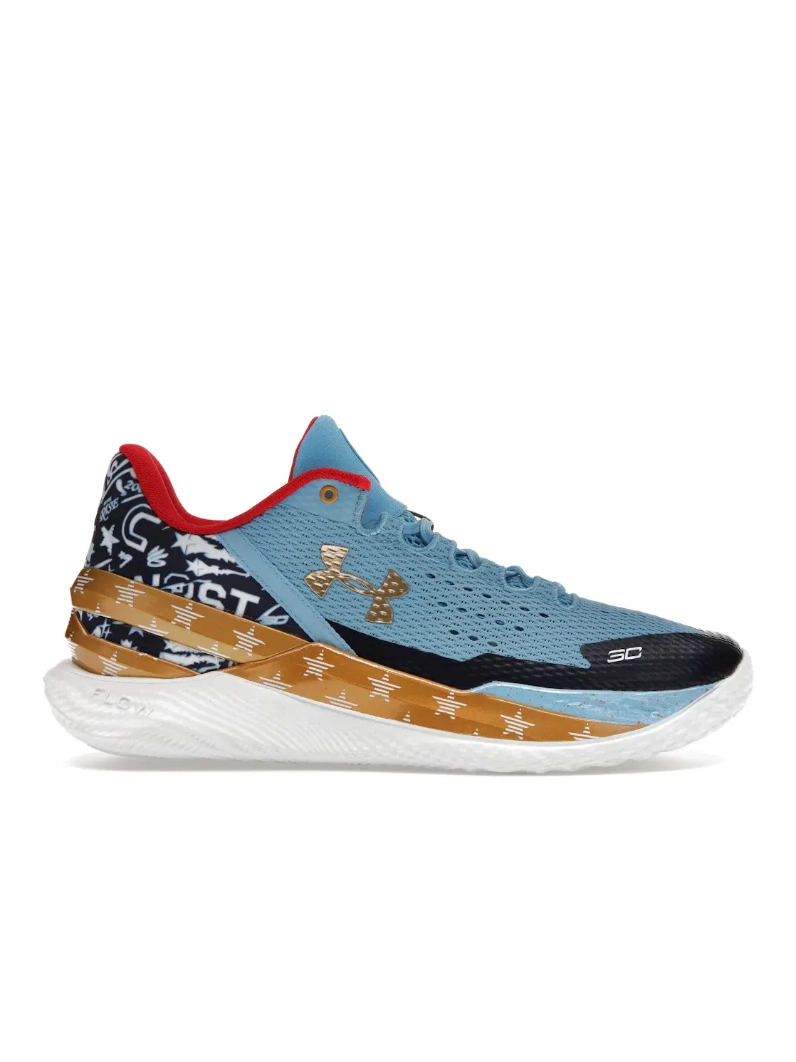 Мужские баскетбольные кроссовки с низким вырезом Under Armour Curry 2 Low FloTro — изображение 1 из 4, синий/желтый