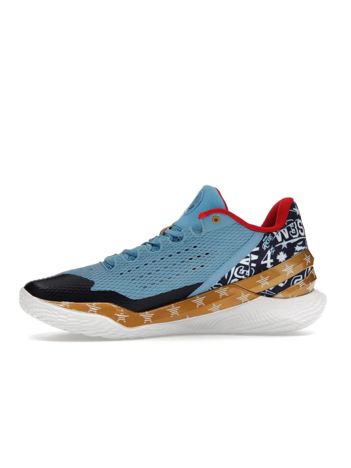 Мужские баскетбольные кроссовки с низким вырезом Under Armour Curry 2 Low FloTro — изображение 3 из 4, синий/желтый