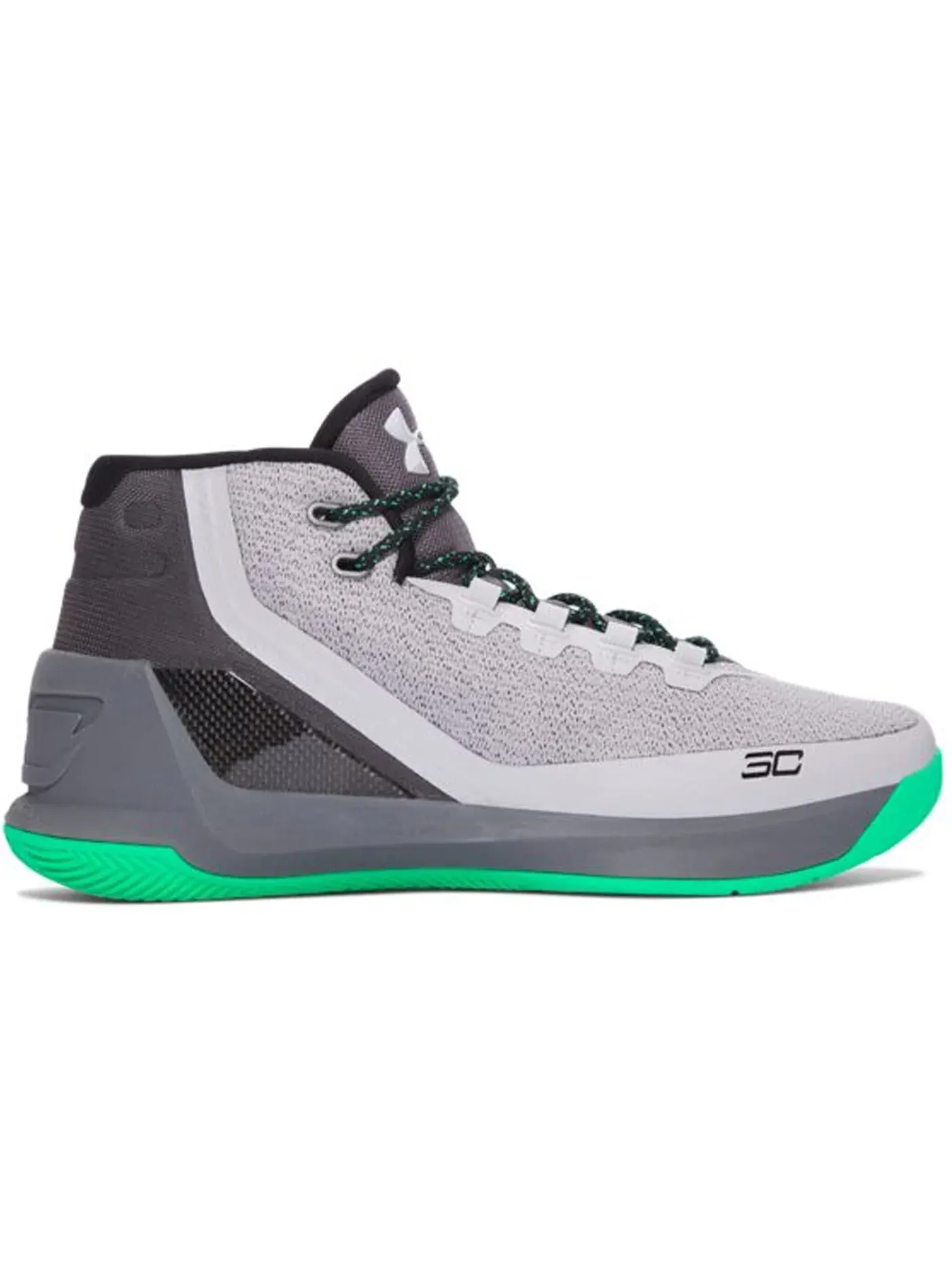 Мужские кроссовки для баскетбола Under Armour Curry 3 — изображение 1 из 1, серый/черный-зеленый