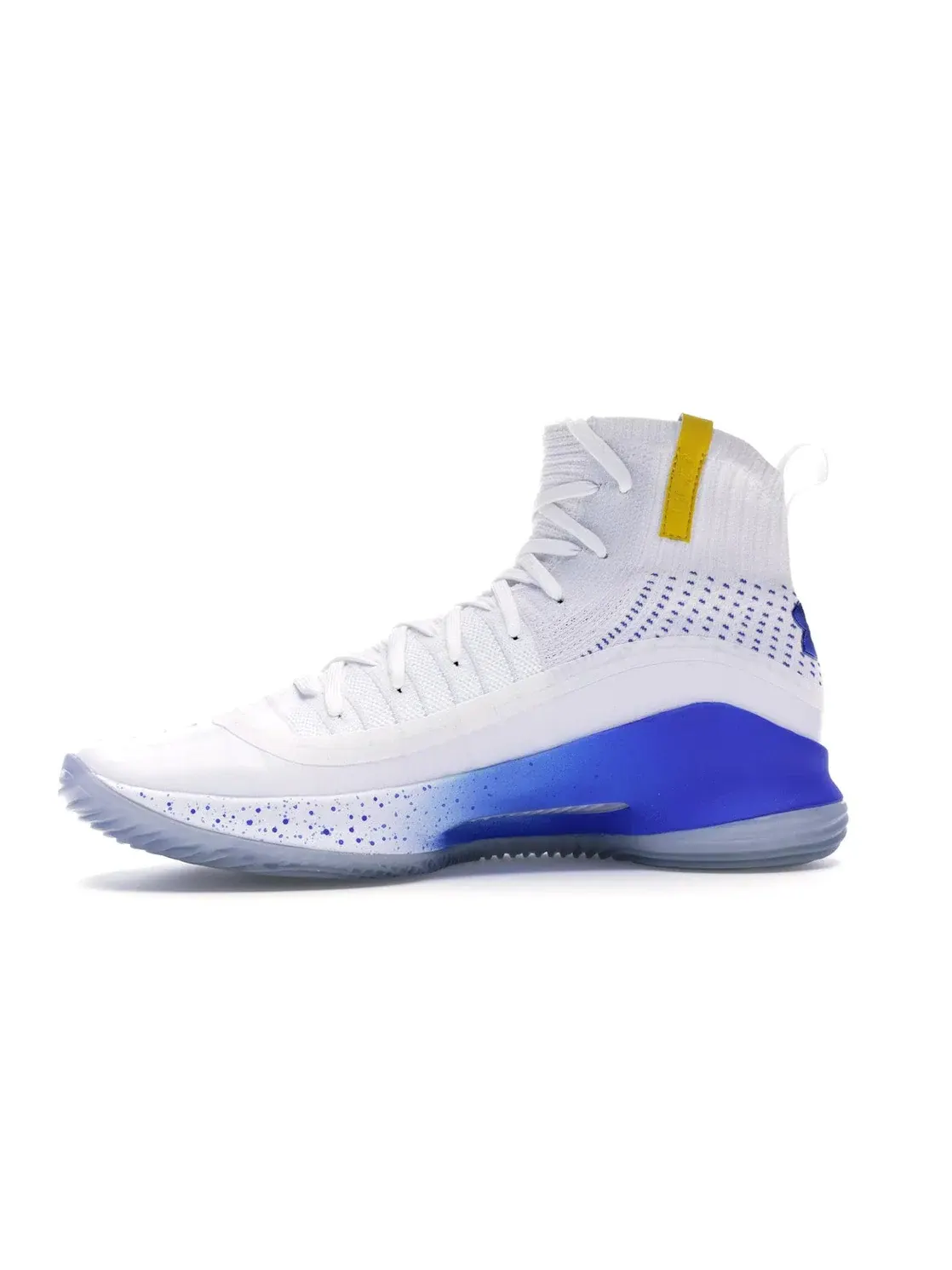 Мужские кроссовки для баскетбола с высокой поддержкой Under Armour Curry 4 — изображение 3 из 4, белый/желтый-синий