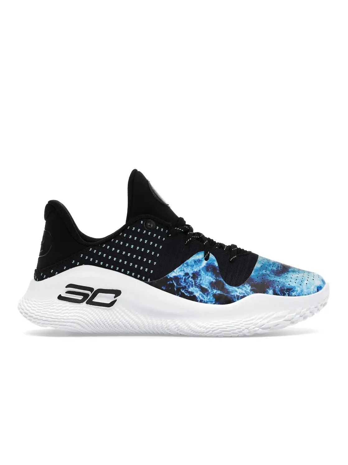 Мужские кроссовки с верхом из текстиля Under Armour Curry 4 Low FloTro — изображение 1 из 4, черный/синий