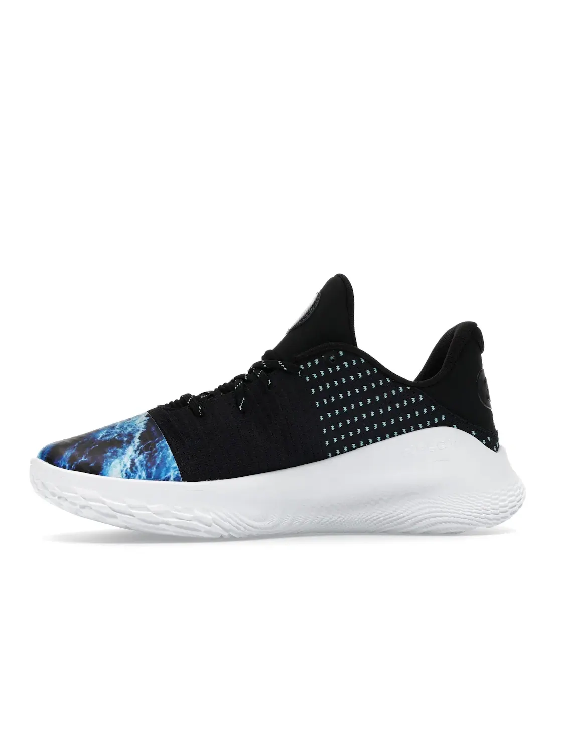 Мужские кроссовки с верхом из текстиля Under Armour Curry 4 Low FloTro — изображение 3 из 4, черный/синий