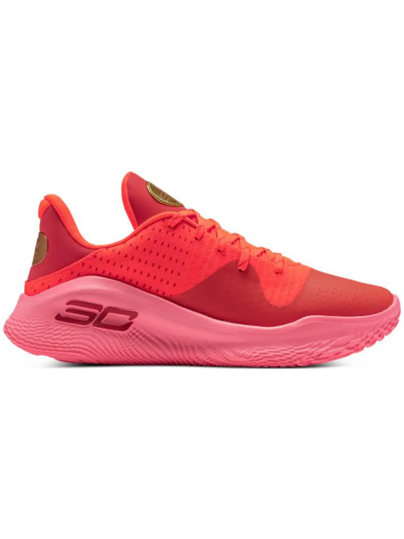 Мужские кроссовки для баскетбола Under Armour Curry 4 Low FloTro — изображение 1 из 1, красный/розовый