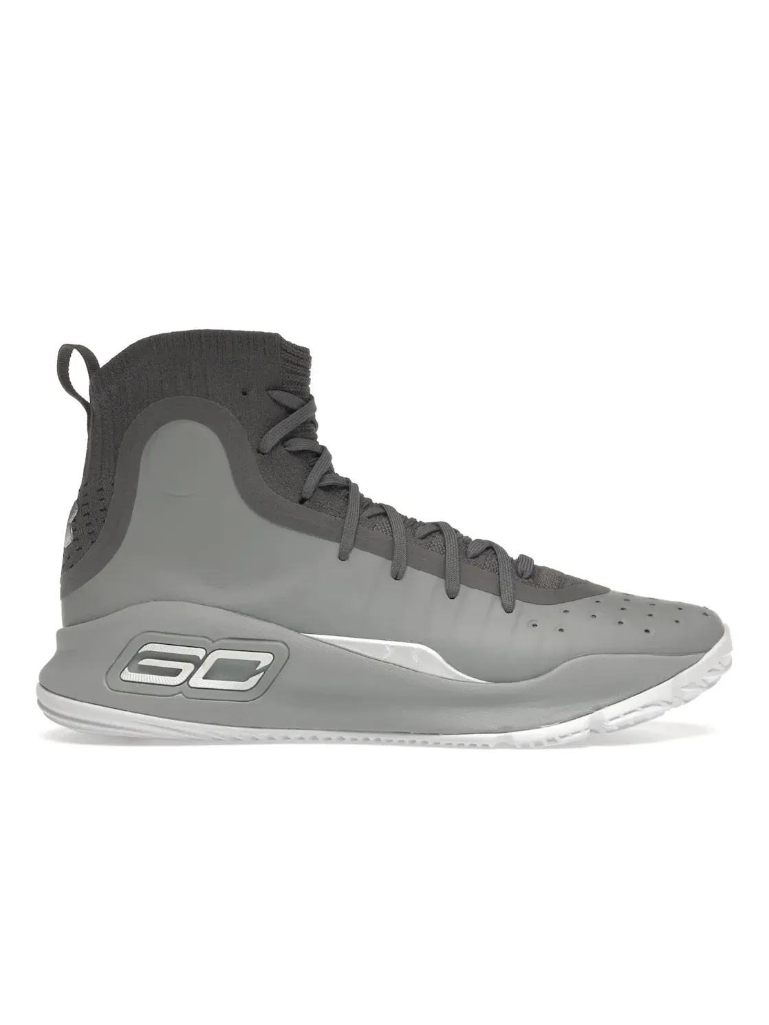 Мужские кроссовки с верхом из трикотажа и синтетики Under Armour Curry 4 — изображение 1 из 4, серый/графитовый-белый