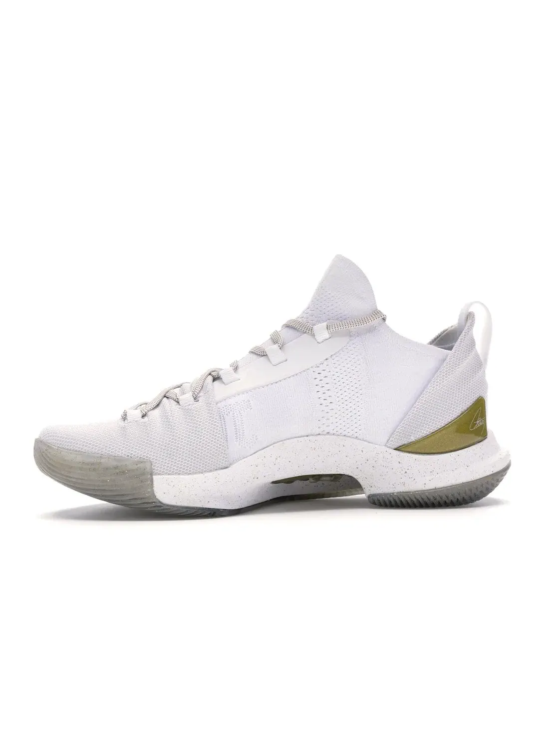 Мужские кроссовки для баскетбола Under Armour Curry 5 — изображение 3 из 4, белый/золотистый