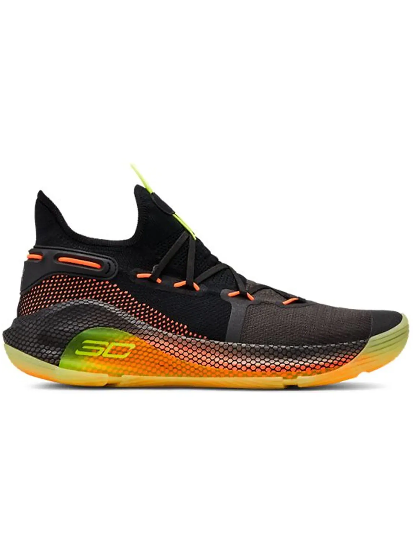 Детские кроссовки для мальчиков с верхом из синтетической сетки Under Armour Curry 6 — изображение 1 из 1, черный/желтый