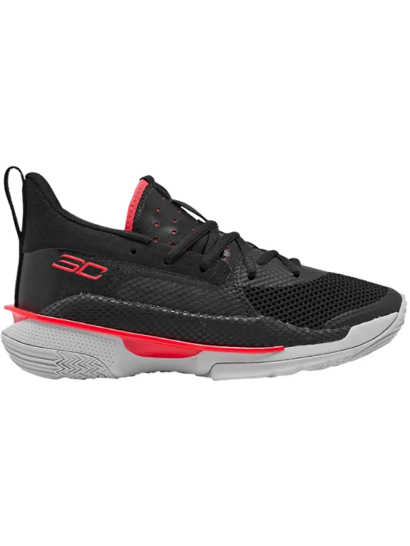 Детские кроссовки для баскетбола Under Armour Curry 7 — изображение 1 из 1, черный/серый-красный
