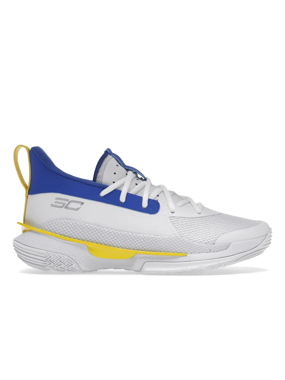 Мужские кроссовки для баскетбола с сетчатым верхом Under Armour Curry 7 — изображение 1 из 4, белый/-желтый