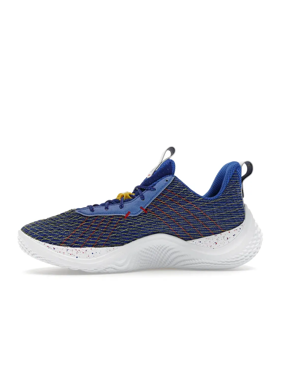 Мужские кроссовки для баскетбола Under Armour Curry Flow 10 — изображение 3 из 4, синий/желтый