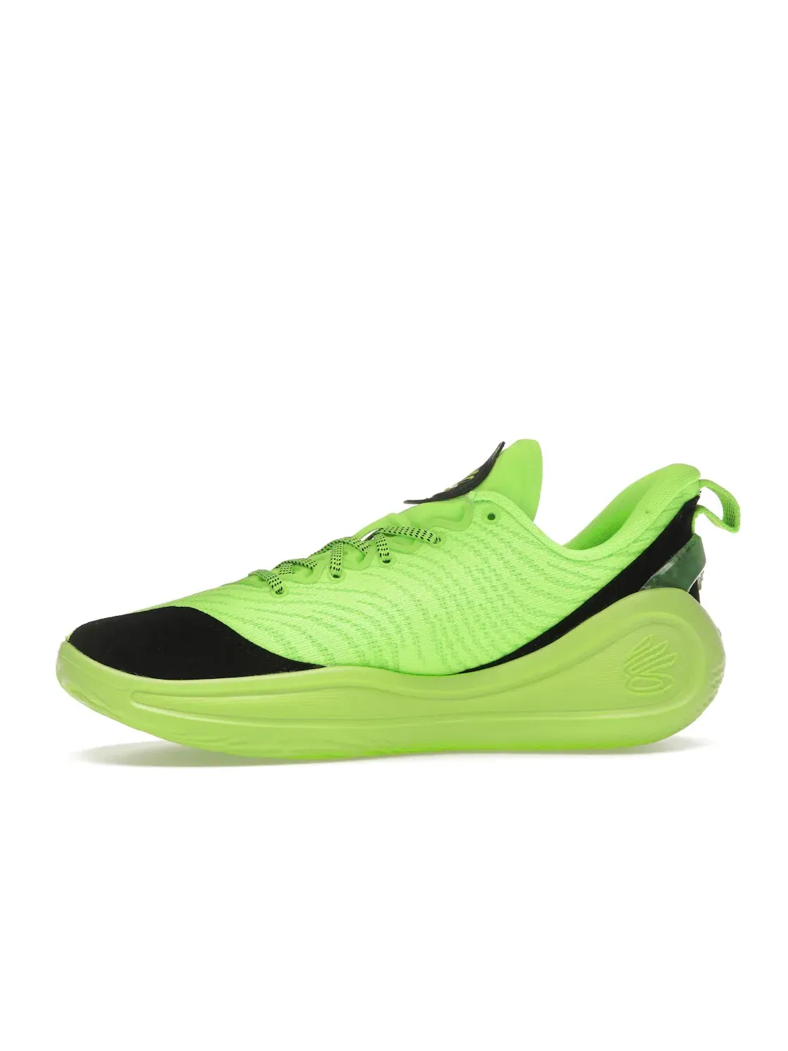Мужские кроссовки для бега Curry Flow 12 Under Armour — изображение 3 из 4, черный/зеленый