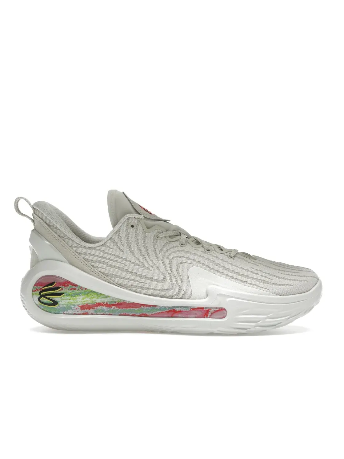 Мужские баскетбольные кроссовки с амортизацией Flow Curry Flow 12 STRN Under Armour — изображение 1 из 4, бежевый белый