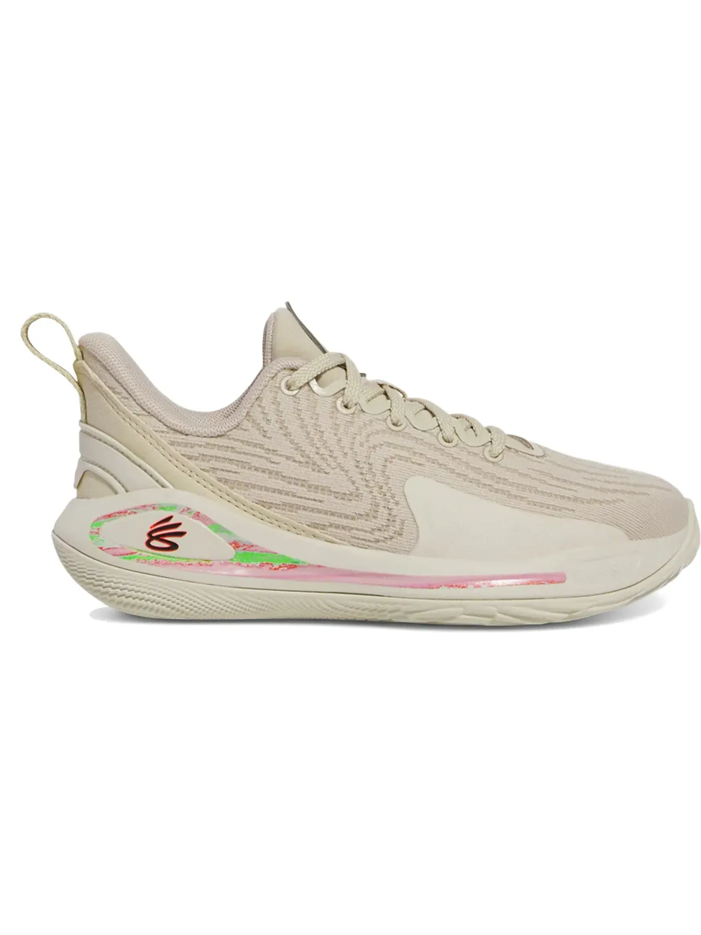 Детские кроссовки для активного спорта Under Armour Curry Flow 12 STRN (PS) — изображение 1 из 1, бежевый белый