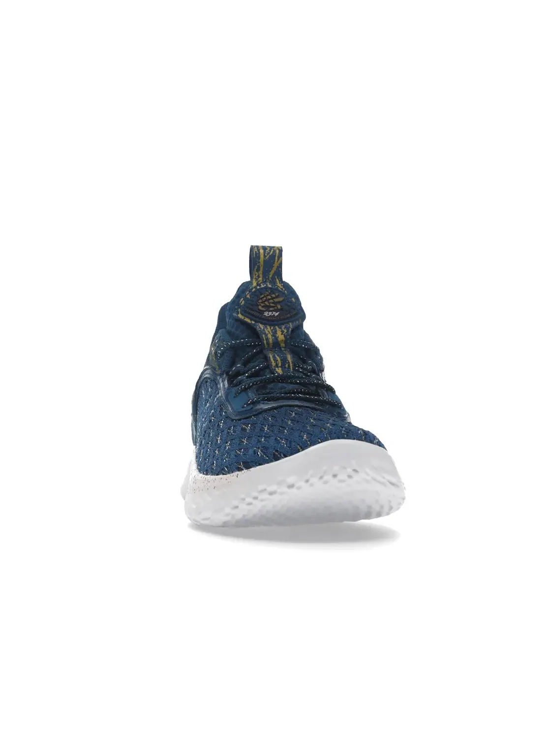 Мужские кроссовки для бега Under Armour Curry Flow 9 — изображение 2 из 4, синий/золотистый/белый