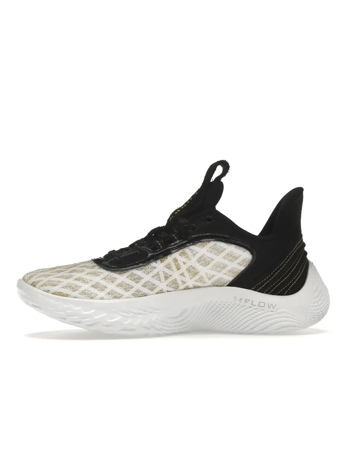 Мужские кроссовки для баскетбола с технологией Flow Under Armour Curry Flow 9 — изображение 3 из 4, белый/черный/желтый