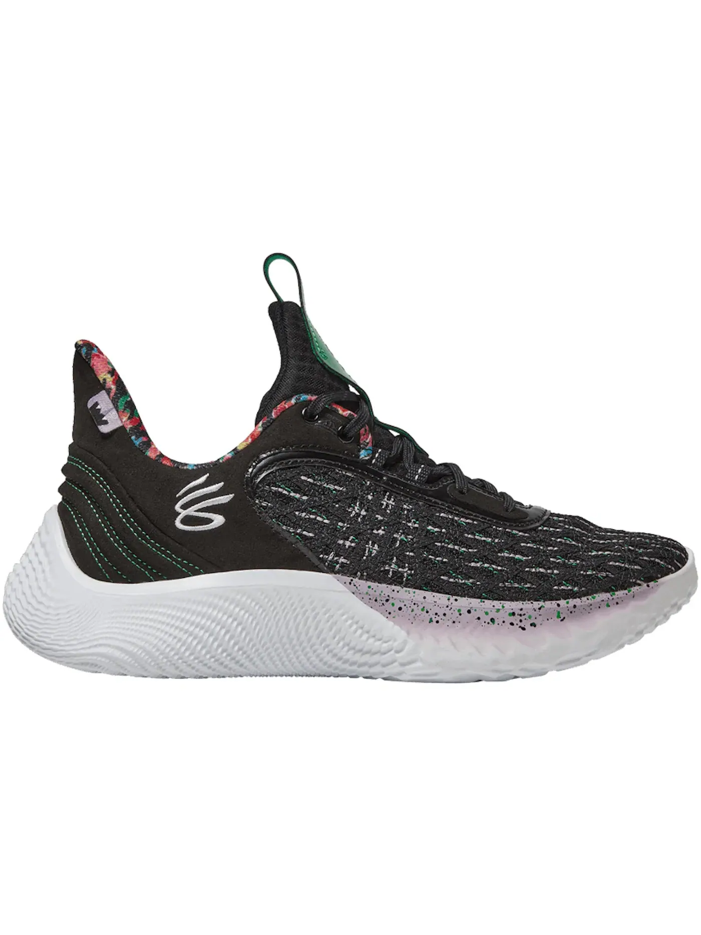 Детские кроссовки для мальчиков с принтом Under Armour Curry Flow 9 Sesame Street — изображение 1 из 1, черный/зеленый/мульти