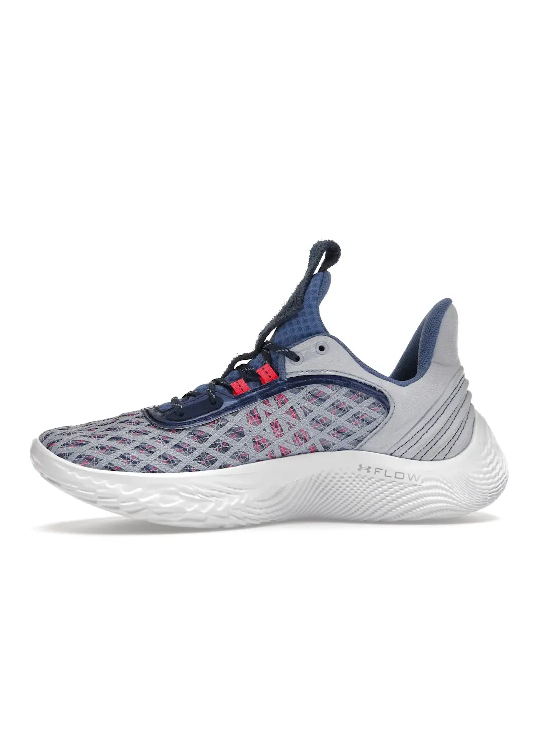 Мужские кроссовки для баскетбола Warp the Game Day Under Armour — изображение 3 из 4, белый/синий/розовый