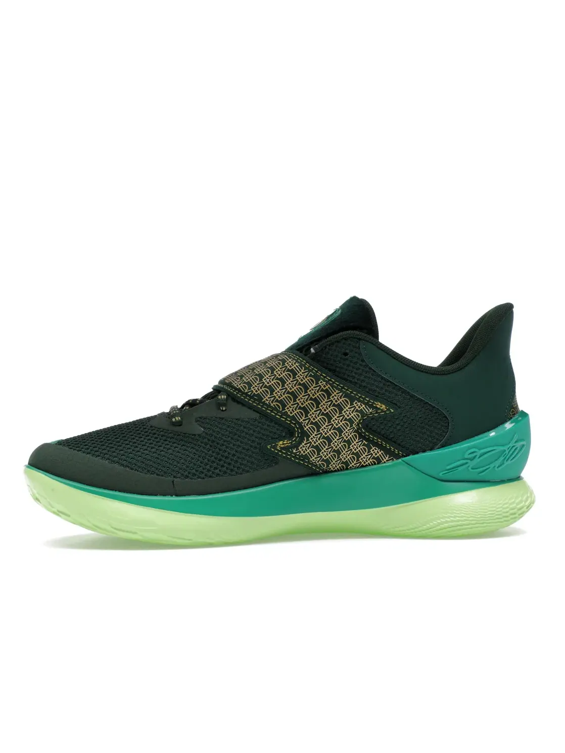 Мужские кроссовки для бега Curry Fox 1 Under Armour — изображение 3 из 4, зеленый/золотистый