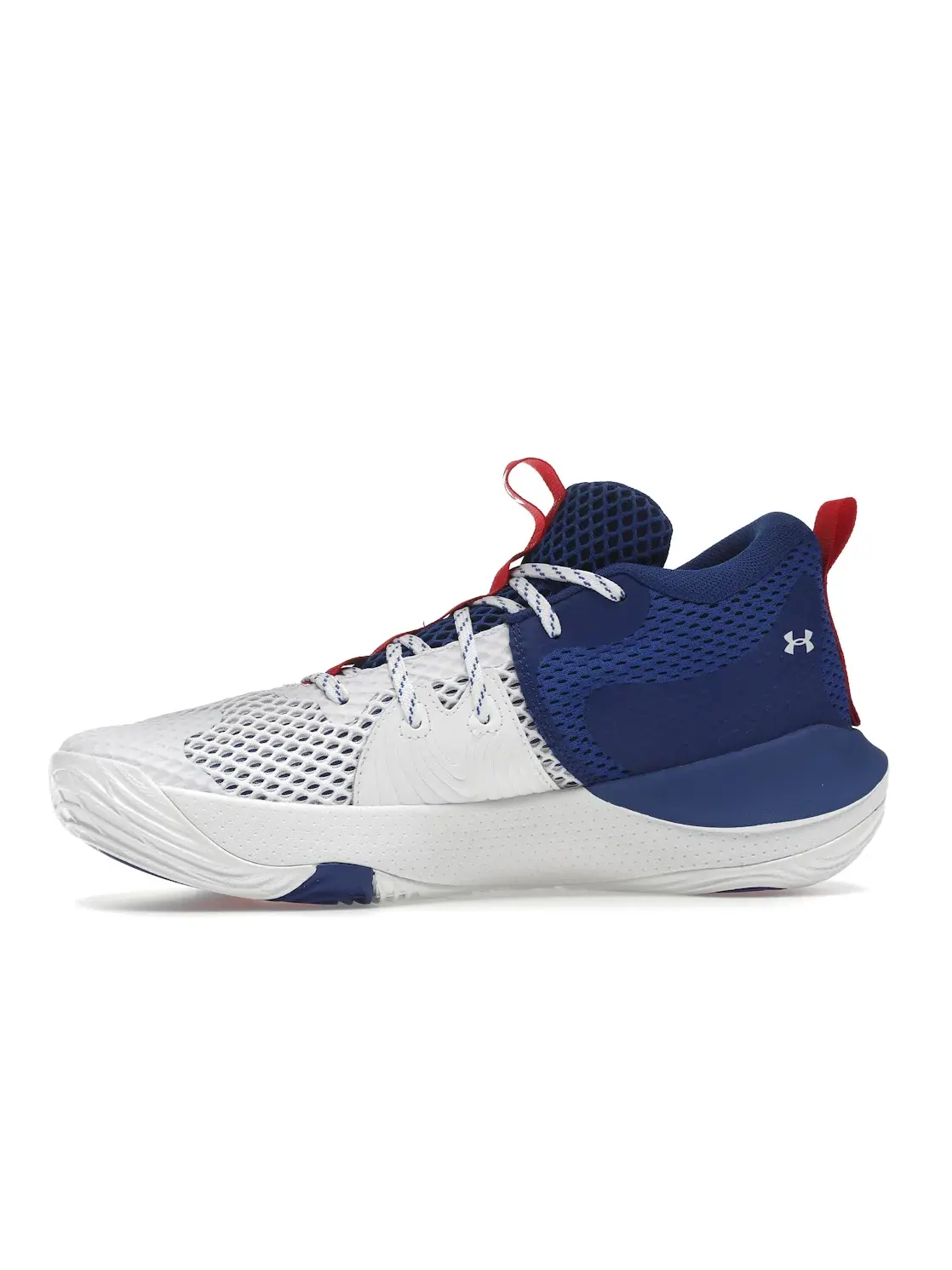 Мужские кроссовки с дизайном Embiid One Under Armour — изображение 3 из 4, белый/синий/красный
