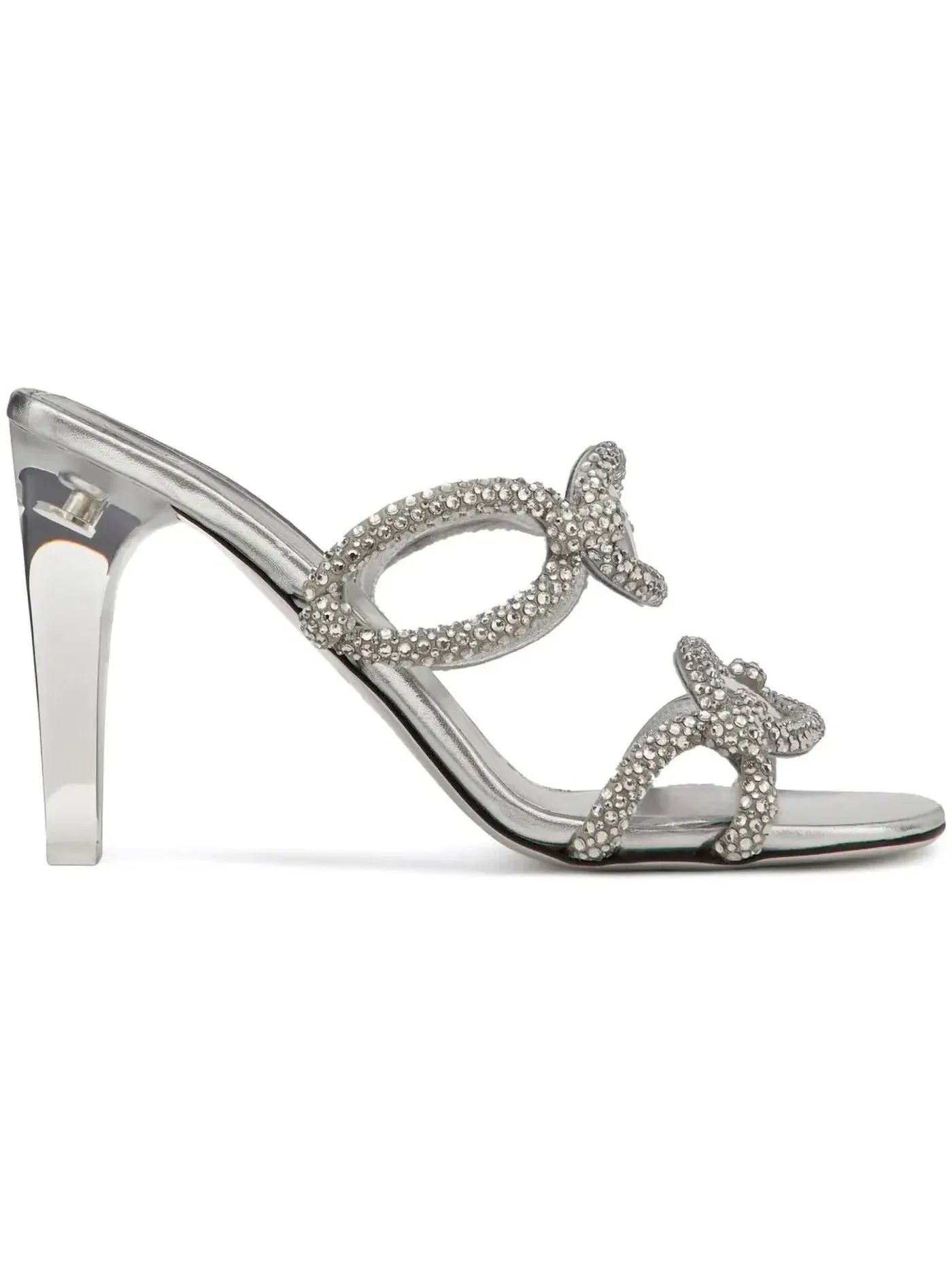 Женские босоножки на каблуке с принтом Valentino Garavani All-Over Rhinestone Sandals Valentino — изображение 1 из 1