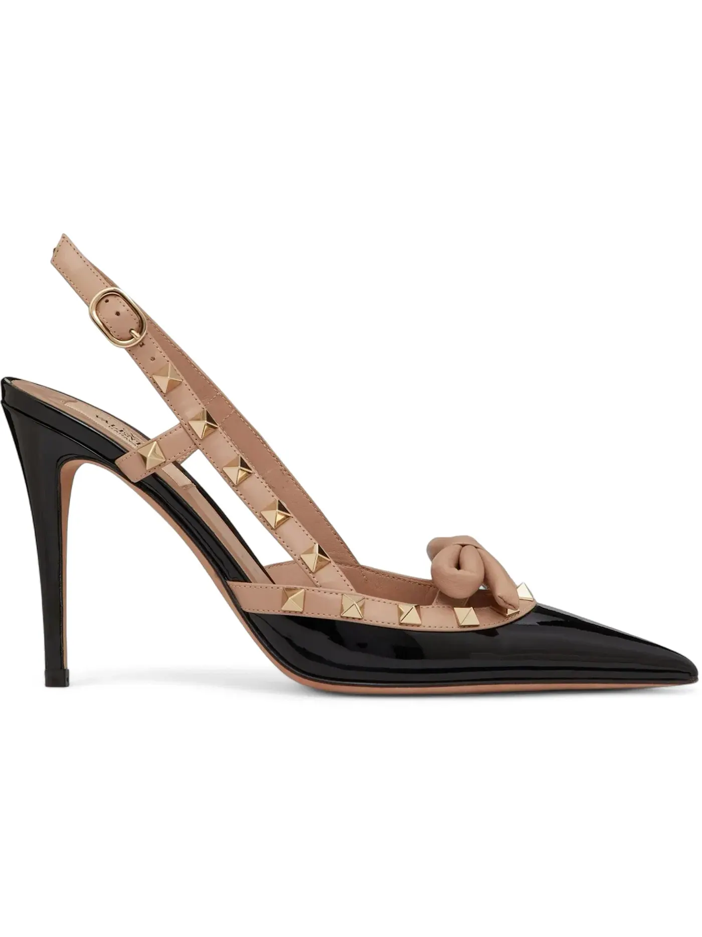 Женские туфли на каблуке с пряжкой Rockstud Bow Slingback Valentino Garavani