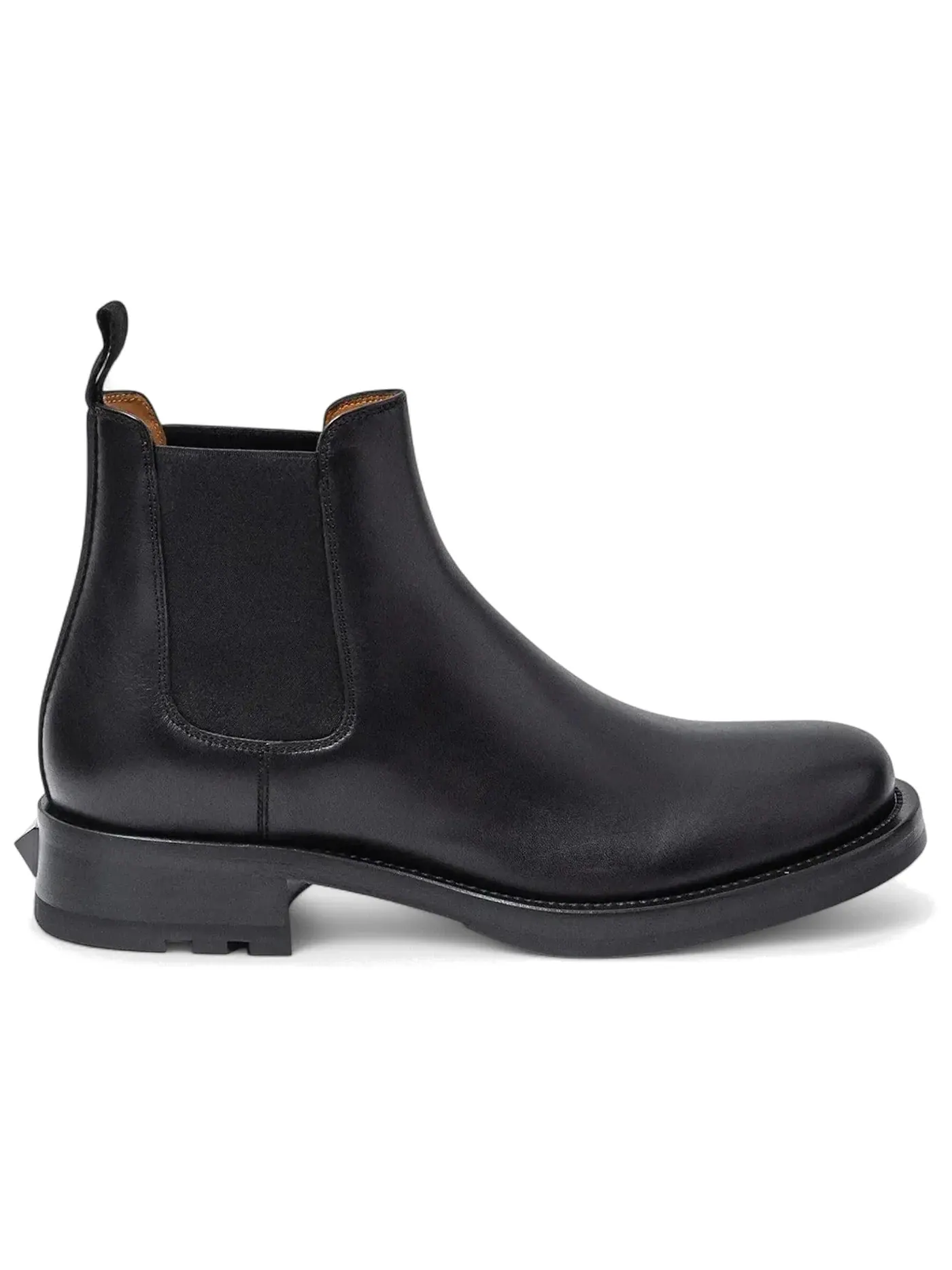Мужские кожаные ботильоны с принтом Valentino Garavani Roman Stud Leather Ankle Boots — изображение 1 из 1, черный