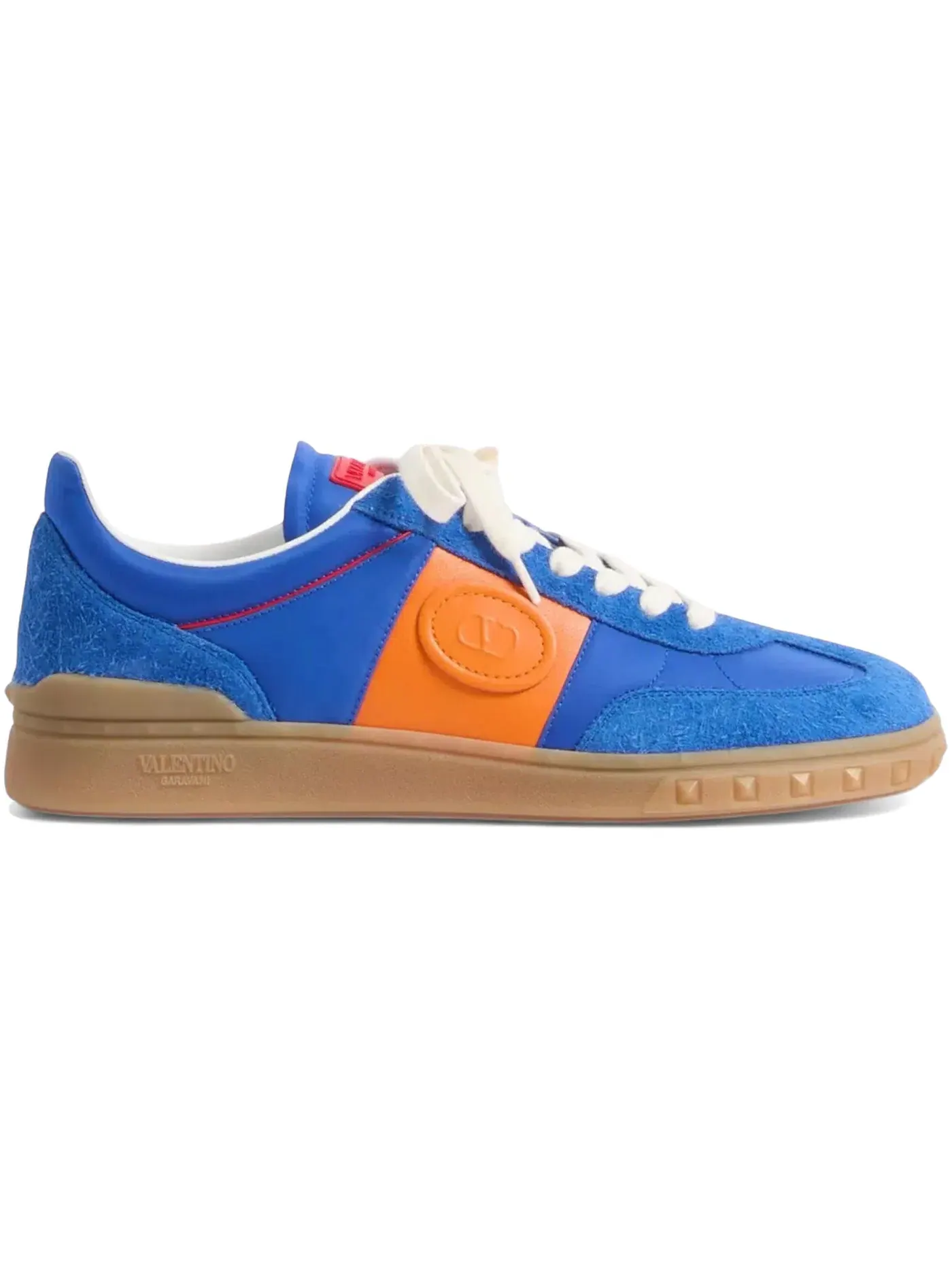 Мужские кроссовки с контрастными деталями Valentino Upvillage Sneaker, Acid Bluette Pumpkin Coral
