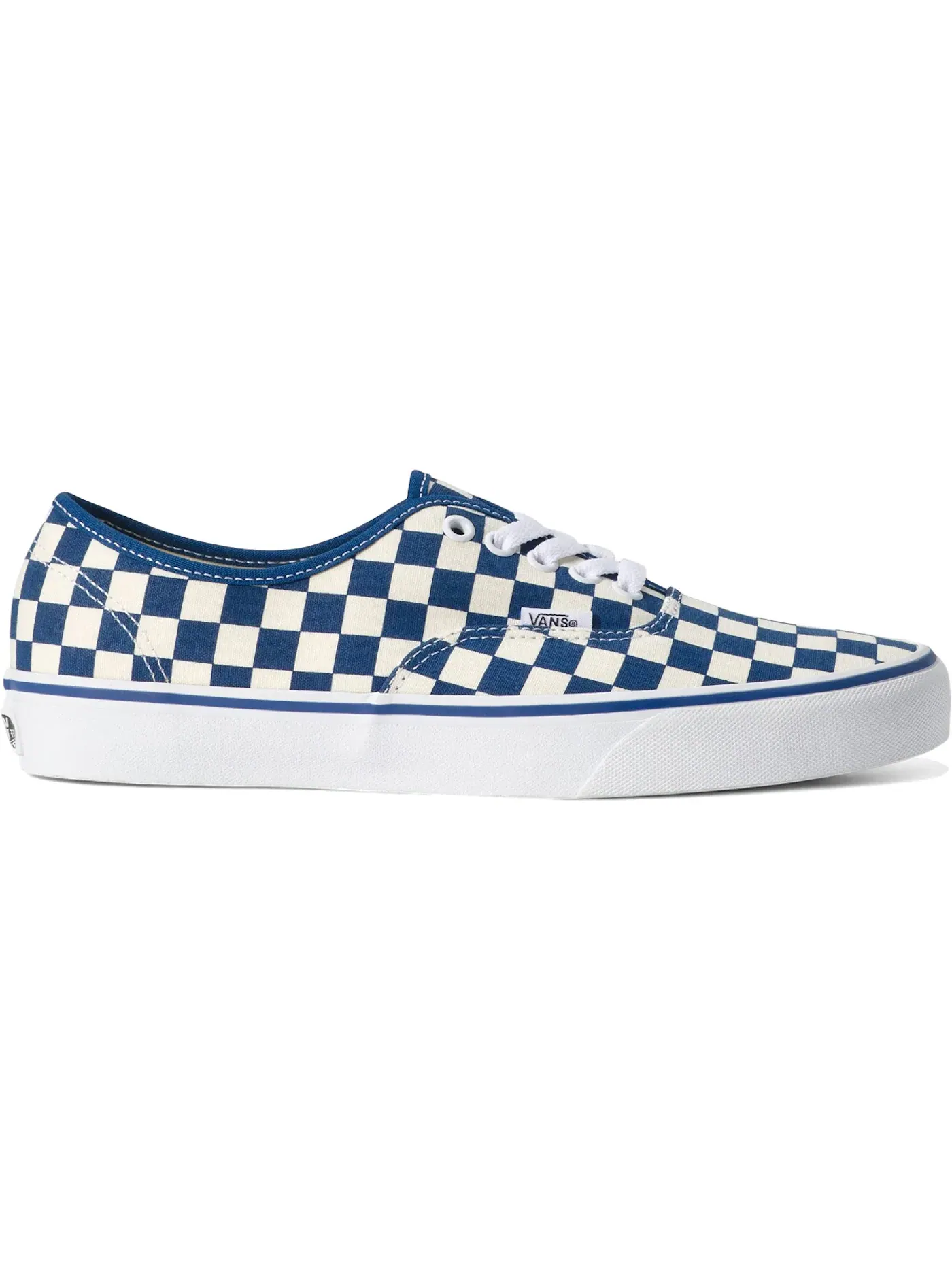 Мужские кеды с клетчатым принтом Vans Authentic — изображение 1 из 1, синий/белый
