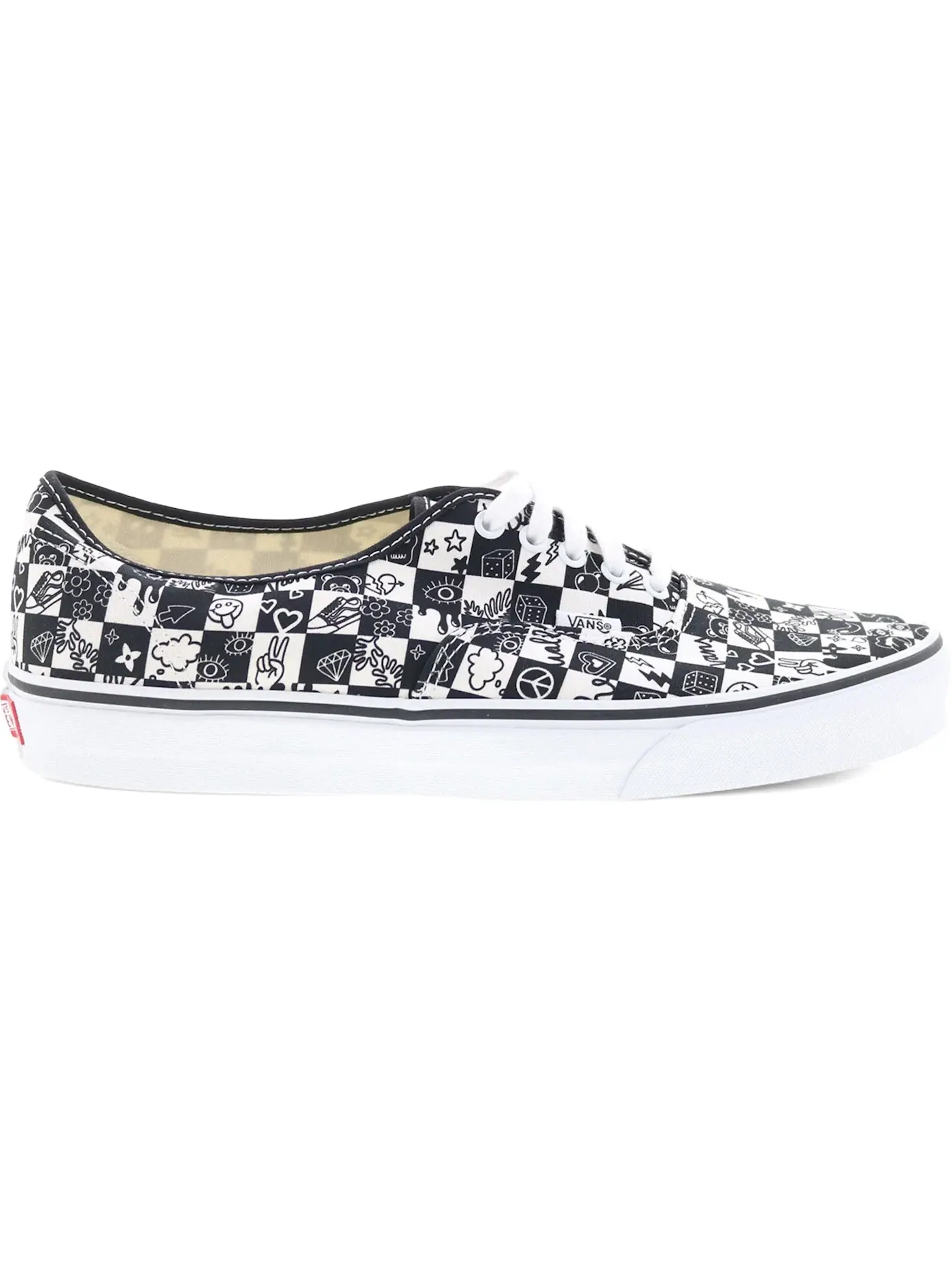 Мужские кроссовки с принтом Vans Authentic Vans — изображение 1 из 1, черный белый