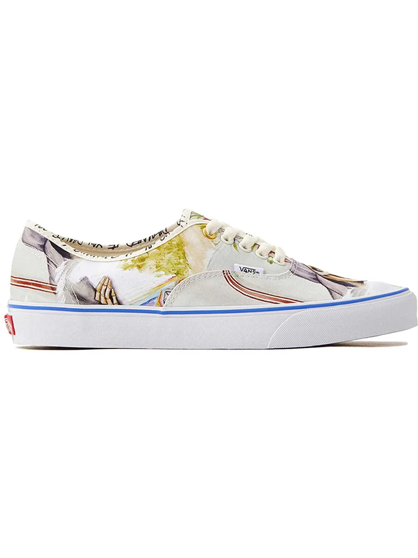 Кеды унисекс с принтом Vans Authentic Vans — изображение 1 из 2, белый/синий/желтый