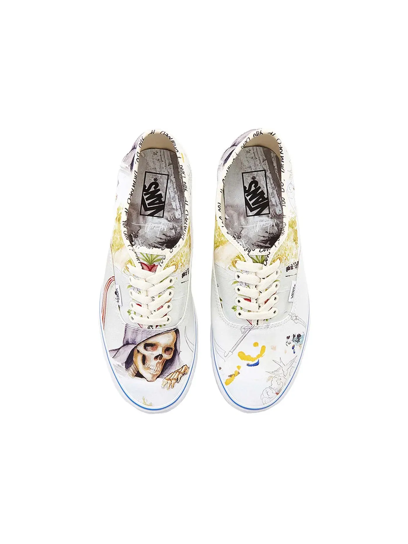 Кеды унисекс с принтом Vans Authentic Vans — изображение 2 из 2, белый/синий/желтый