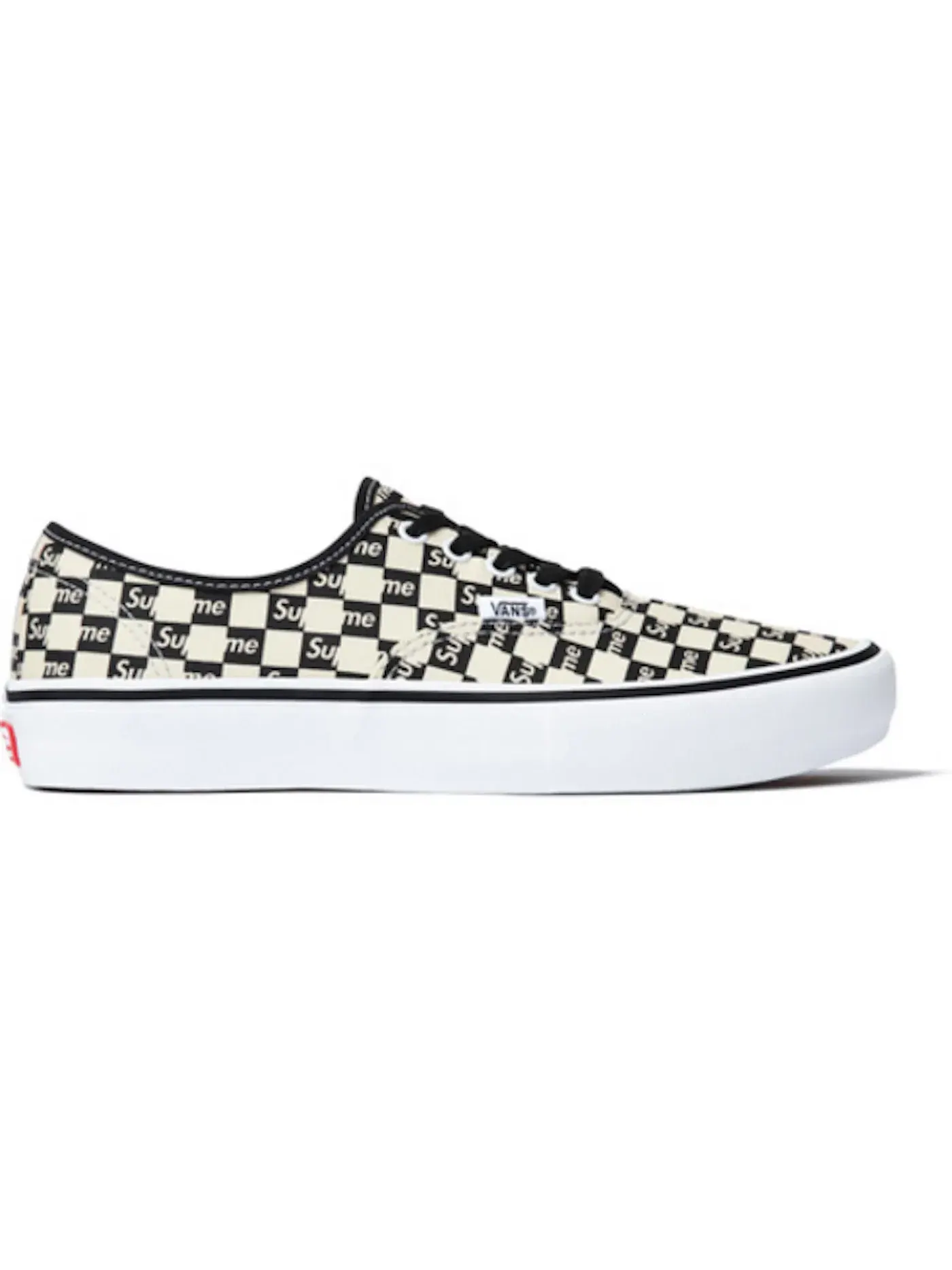 Мужские кроссовки с паттерном Vans Authentic Supreme Black Checker Logo — изображение 1 из 1, черный/белый