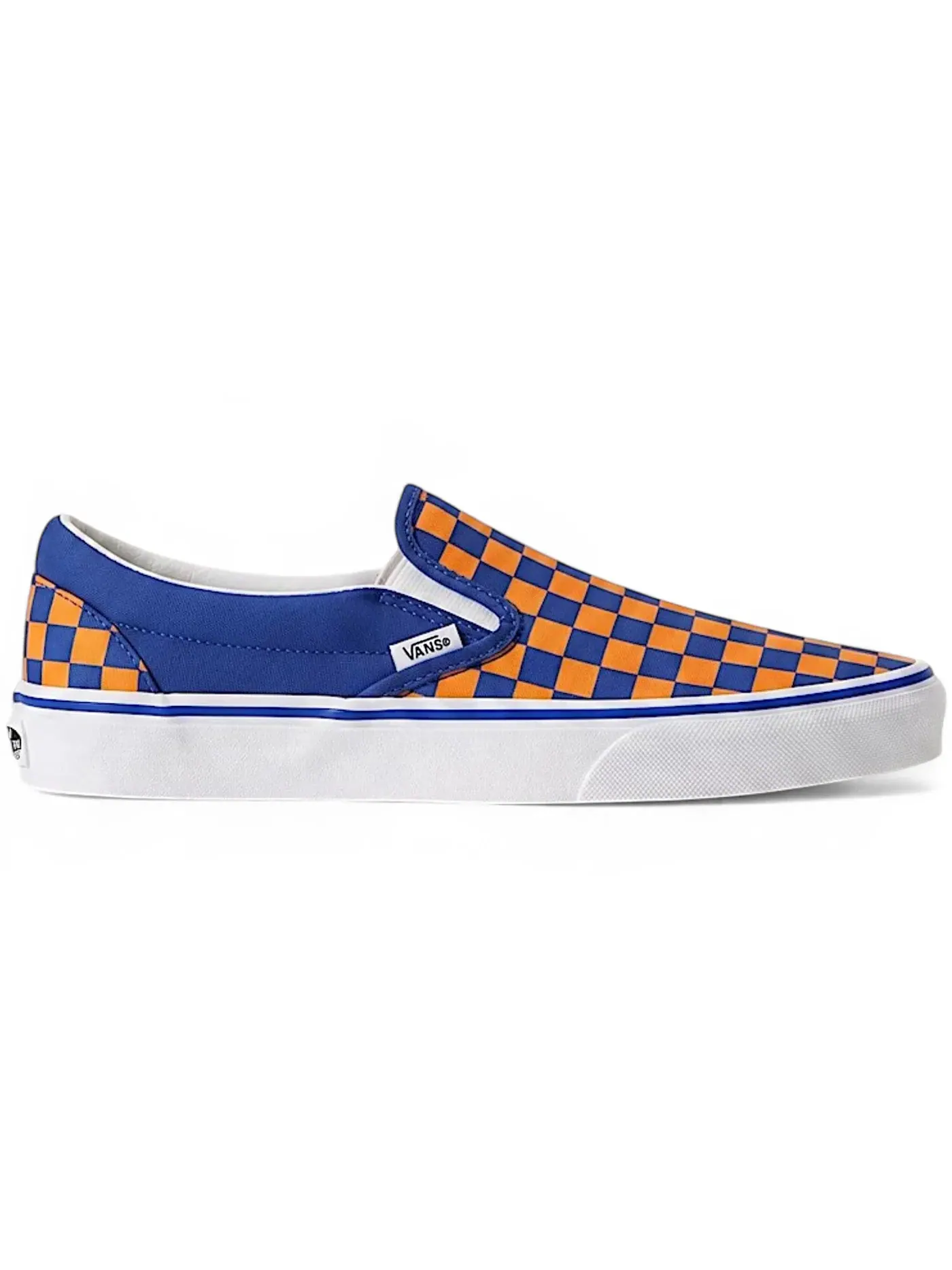 Мужские кеды-слипоны с клетчатым принтом Vans Classic Slip-On — изображение 1 из 1, синий/оранжевый