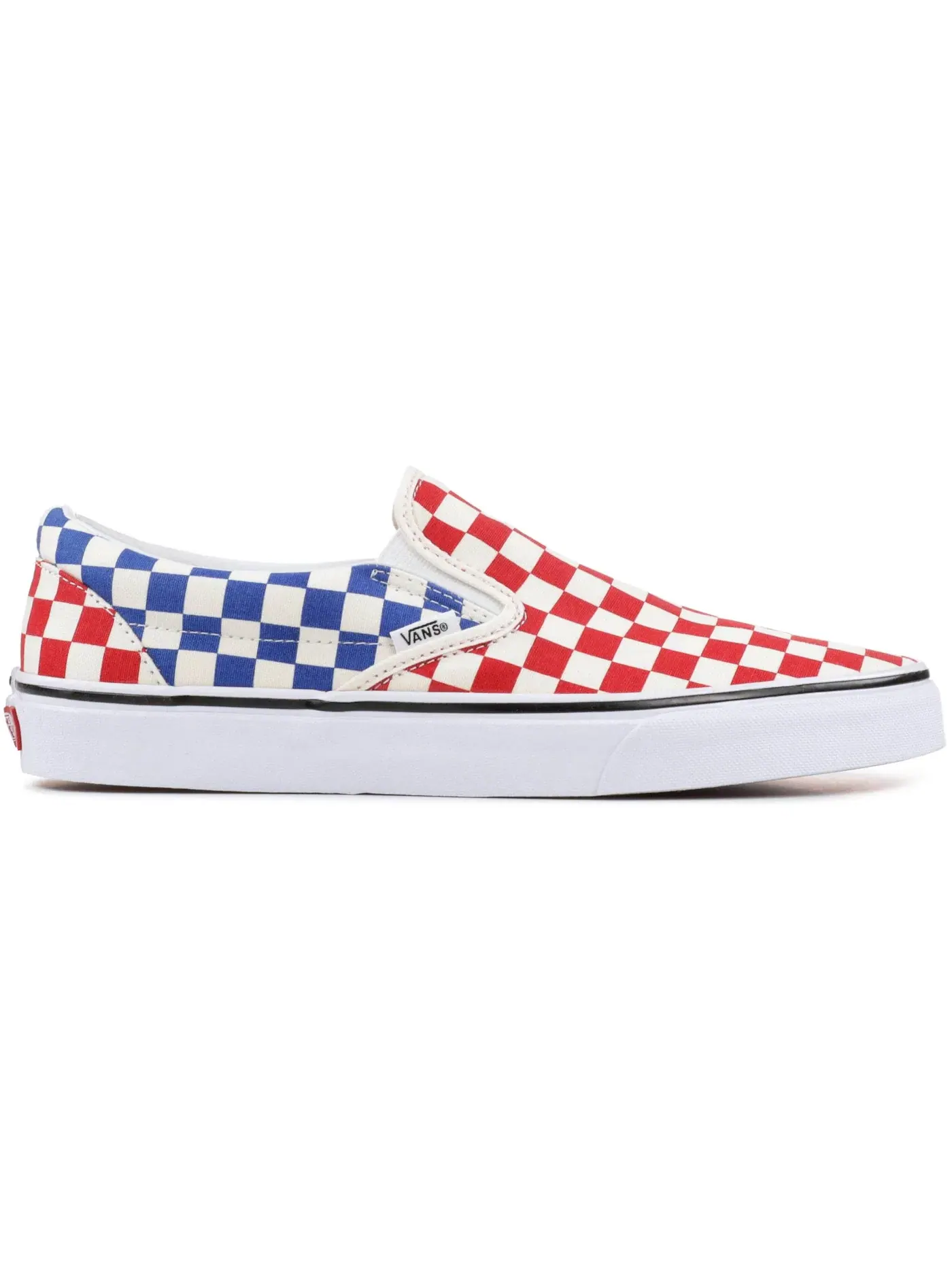 Мужские кеды с шахматным принтом Vans Classic Slip-On — изображение 1 из 1, красный синий