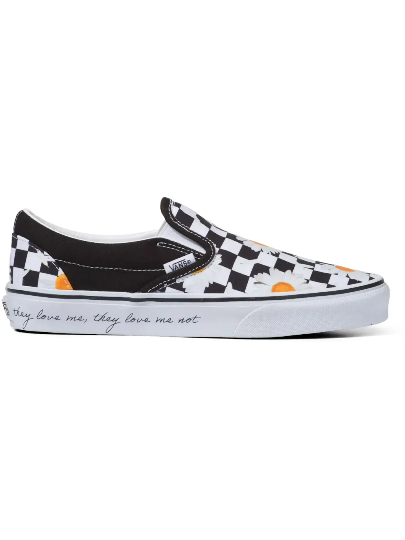 Женские кеды без шнуровки с принтом Vans Classic Slip-On — изображение 1 из 1, белый/черный