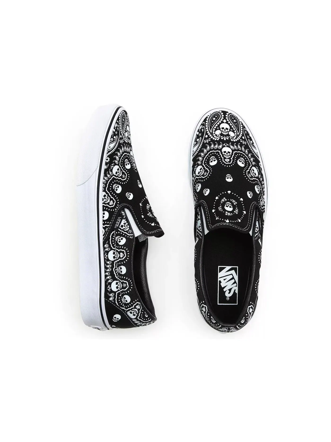 Мужские кеды Lifestyle с принтом Vans Classic Slip-On — изображение 3 из 3, черный/белый