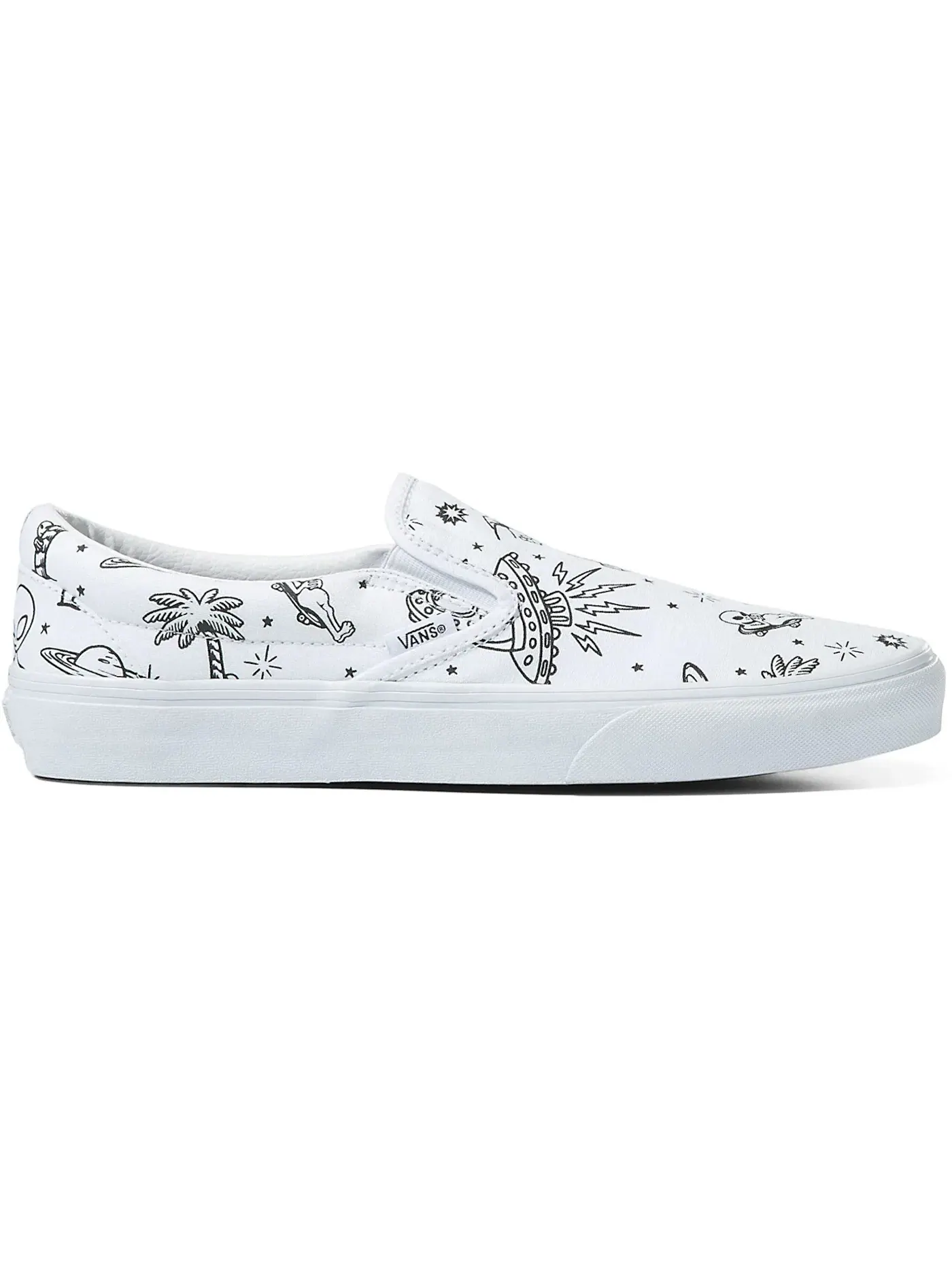 Мужские кеды Lifestyle Vans Classic Slip-On — изображение 1 из 1, белый/белый/черный