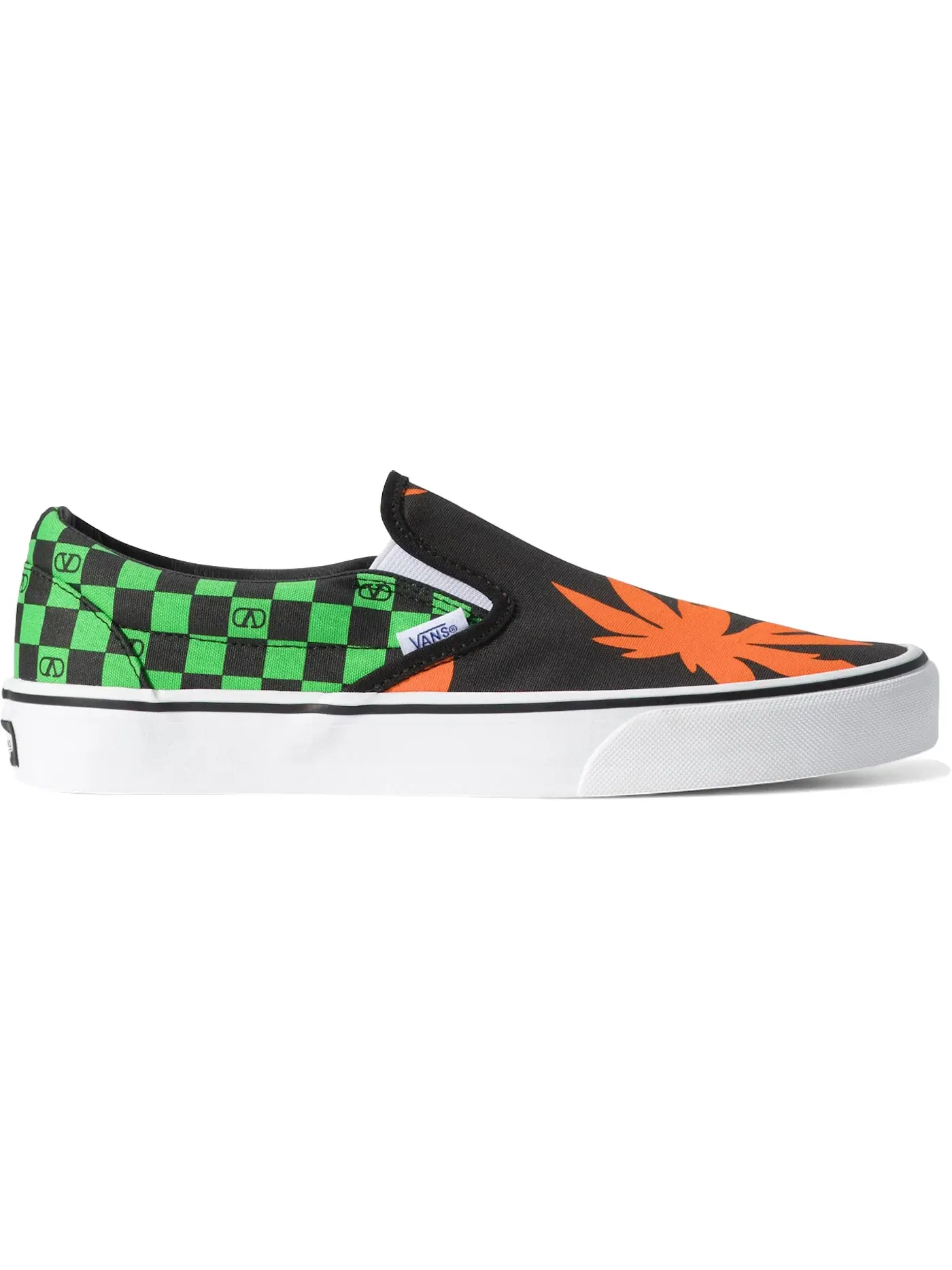 Мужские кеды с принтом Vans Classic Slip-On — изображение 1 из 1, зеленый/оранжевый