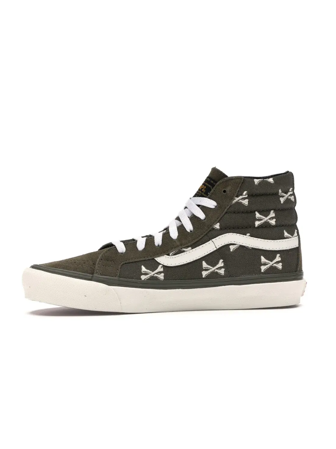 Мужские кеды Lifestyle Vans Sk8-Hi WTAPS Olive Crossbones — изображение 3 из 4, оливковый