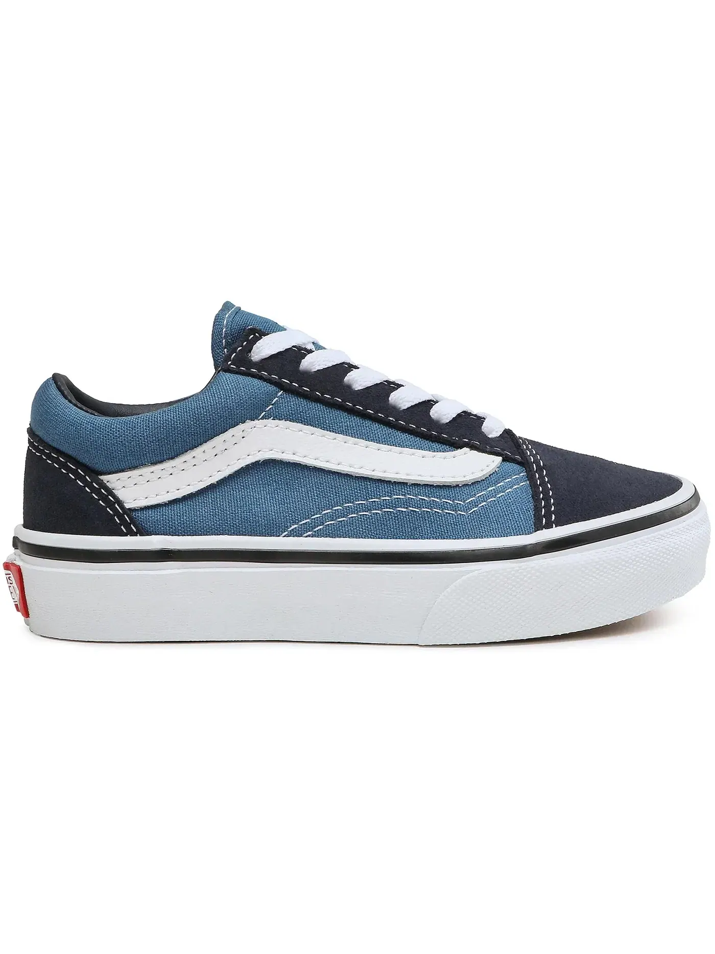 Детские кеды с низким профилем Vans Old Skool — изображение 1 из 1, темно-синий/белый