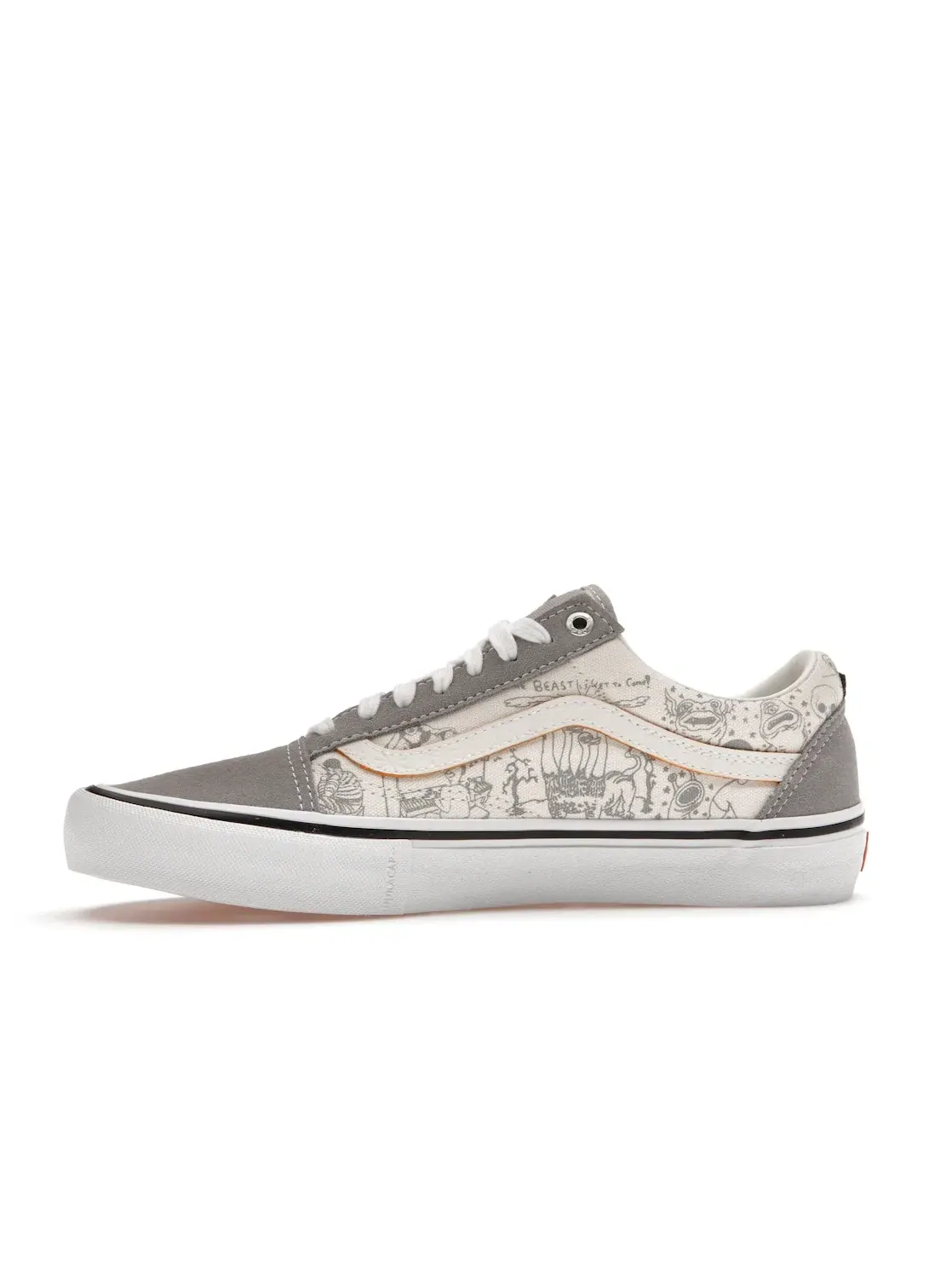 Мужские кроссовки для скейтбординга Vans Old Skool Pro — изображение 3 из 4, белый/оранжевый-серый