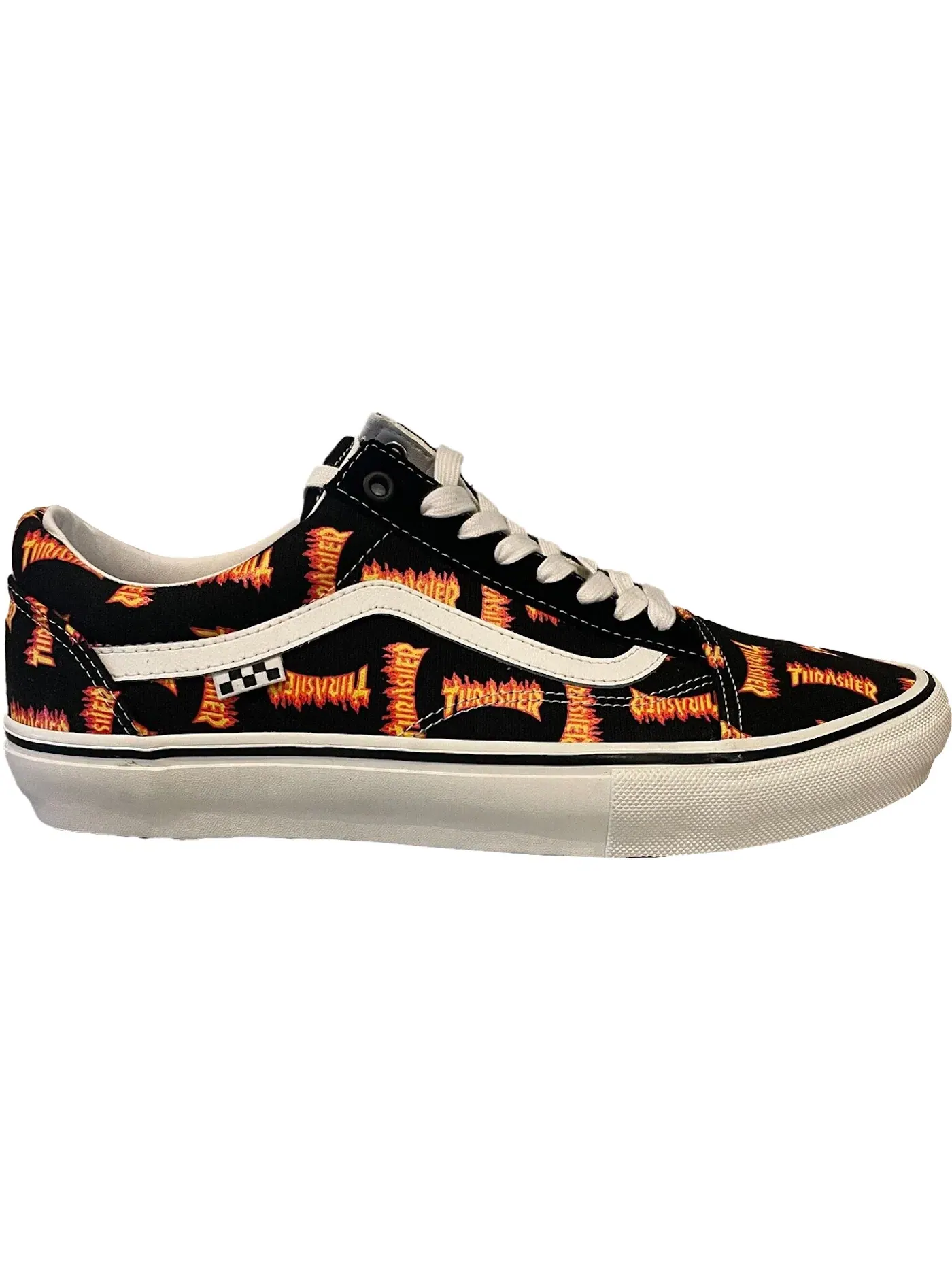 Мужские кроссовки с принтом Vans Old Skool Thrasher All Over Flame Logo — изображение 1 из 1, черный/мульти