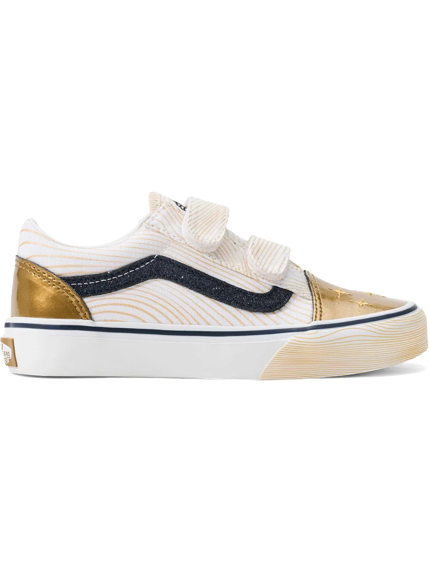 Детские кеды Lifestyle с принтом Vans Old Skool V — изображение 1 из 1, золотистый/белый