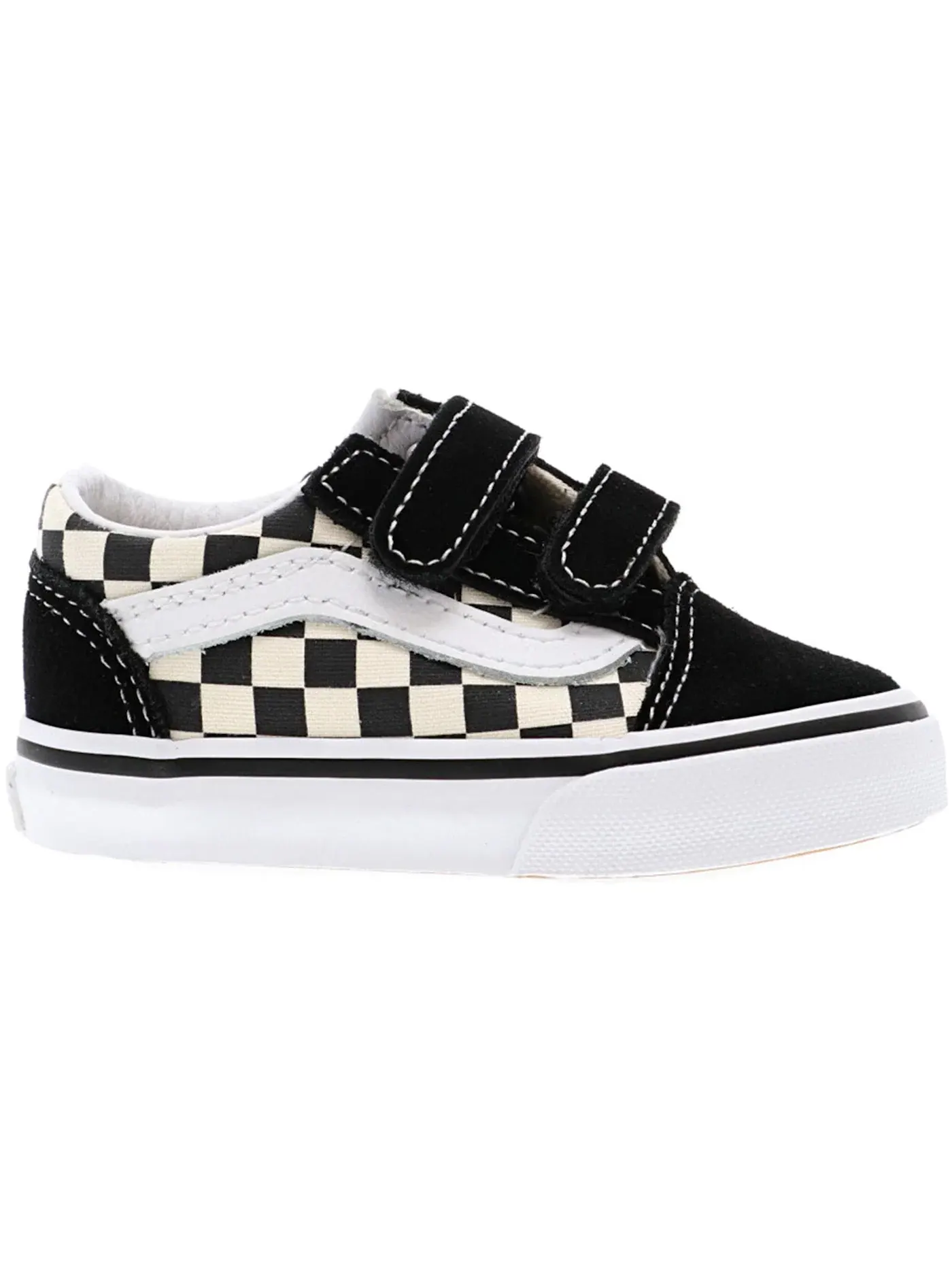 Детские кеды с принтом Vans Old Skool Velcro — изображение 1 из 1, черный/белый