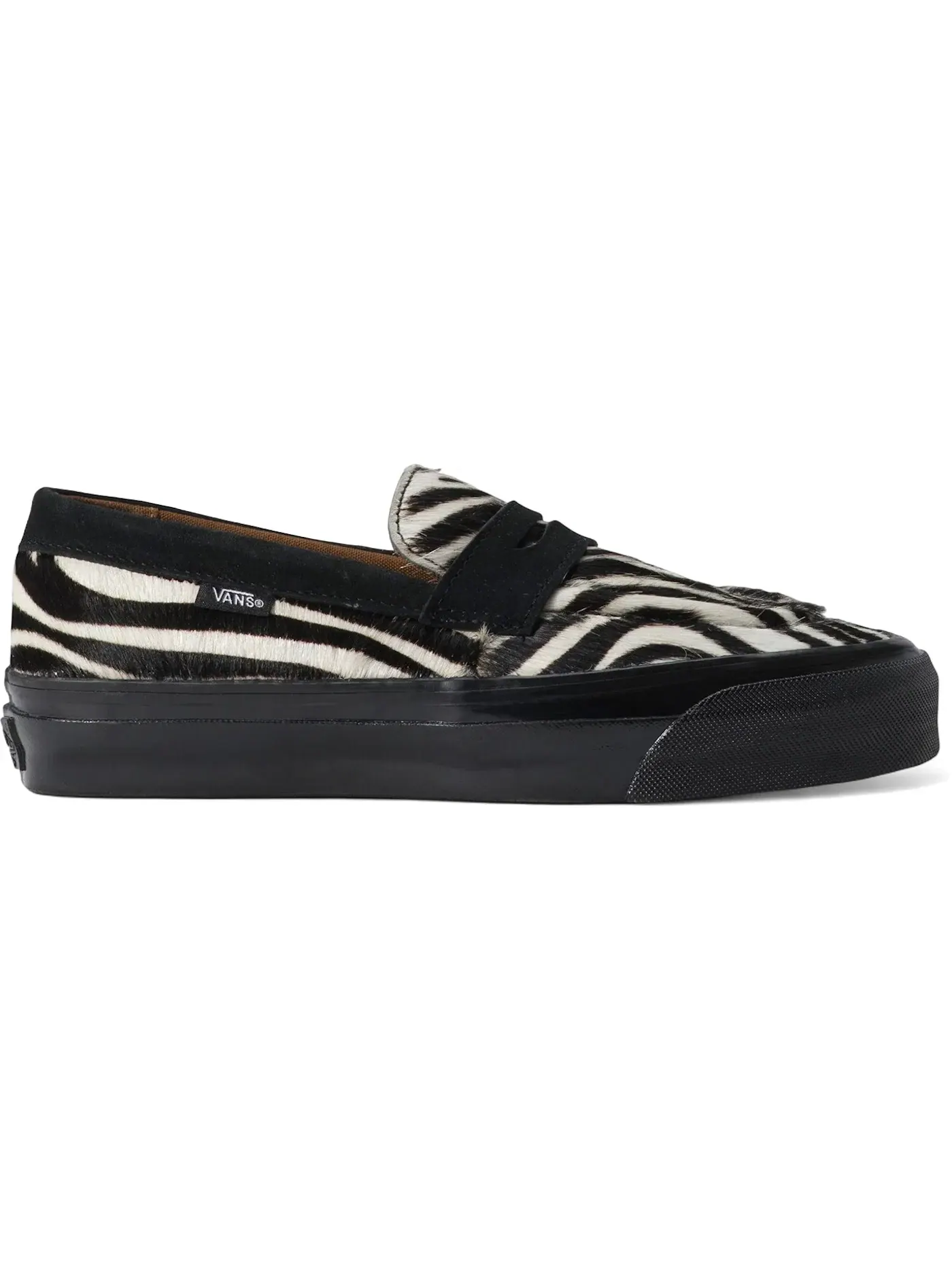 Мужские лоферы из пони-хора с принтом Zebra Vans Premium Loafer Vans — изображение 1 из 1, черный/белый