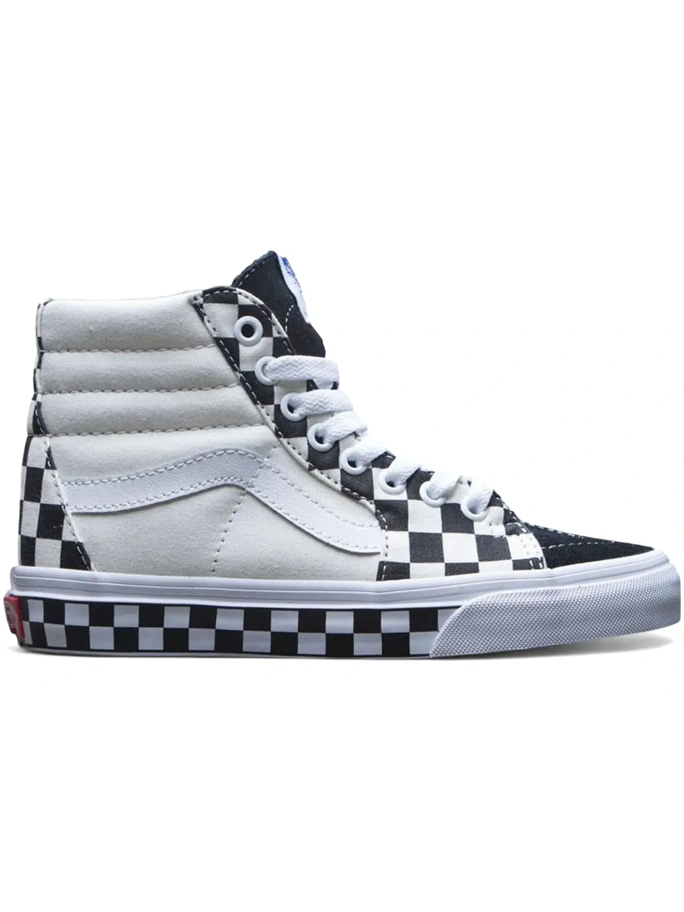 Женские кроссовки высокие с шахматным принтом Vans Sk8-Hi — изображение 1 из 1, черный/белый