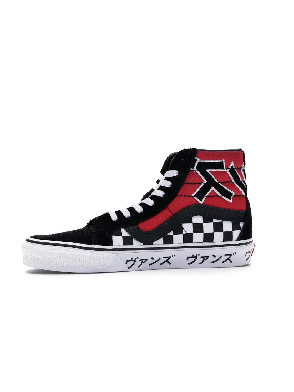 Мужские кроссовки на высокой подошве Vans Sk8-Hi — изображение 3 из 4, черный/белый-красный